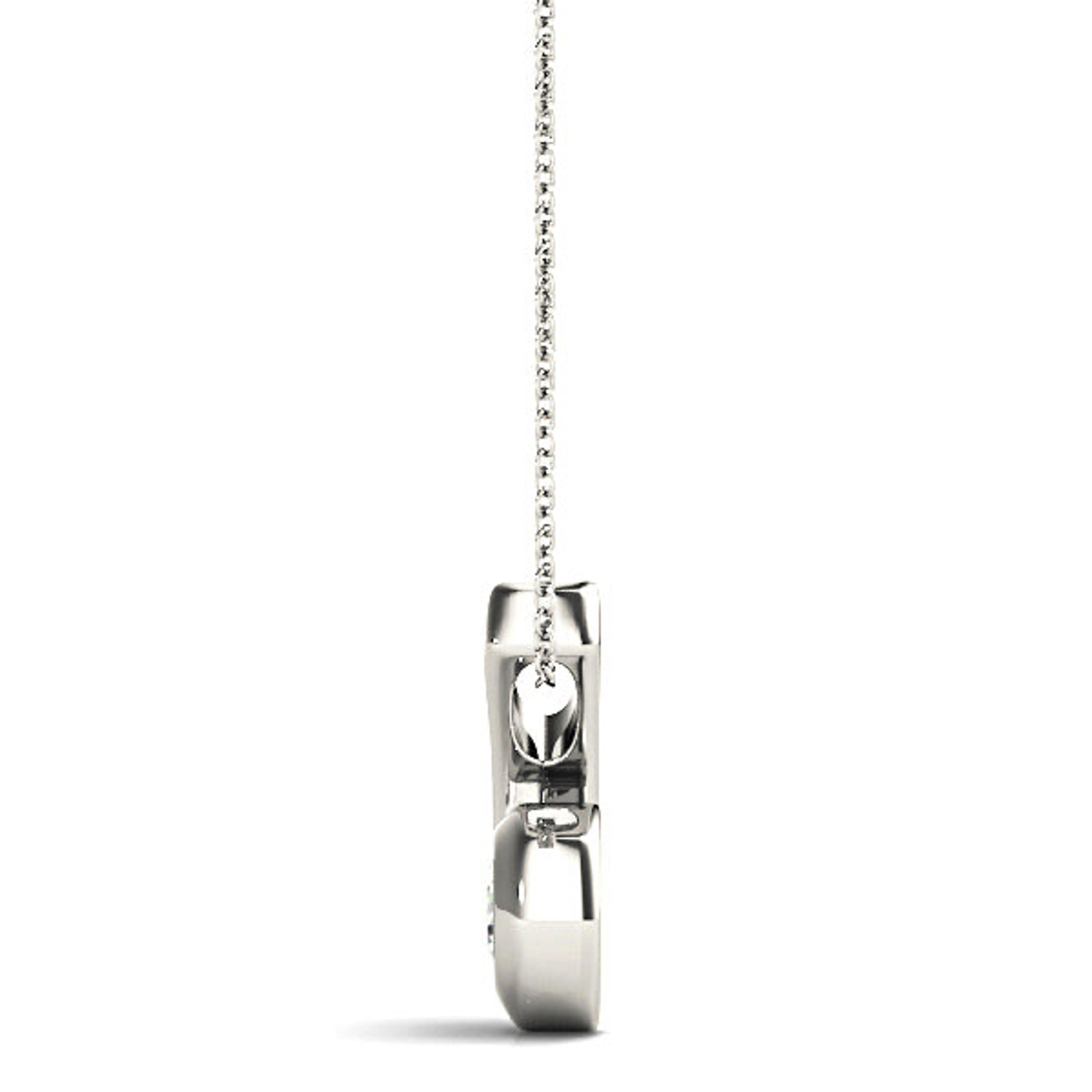 Twisted Bezel Set Round Diamond Solitaire Necklace Pendant-VIRABYANI