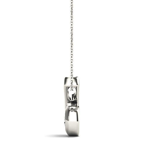 Twisted Bezel Set Round Diamond Solitaire Necklace Pendant-VIRABYANI
