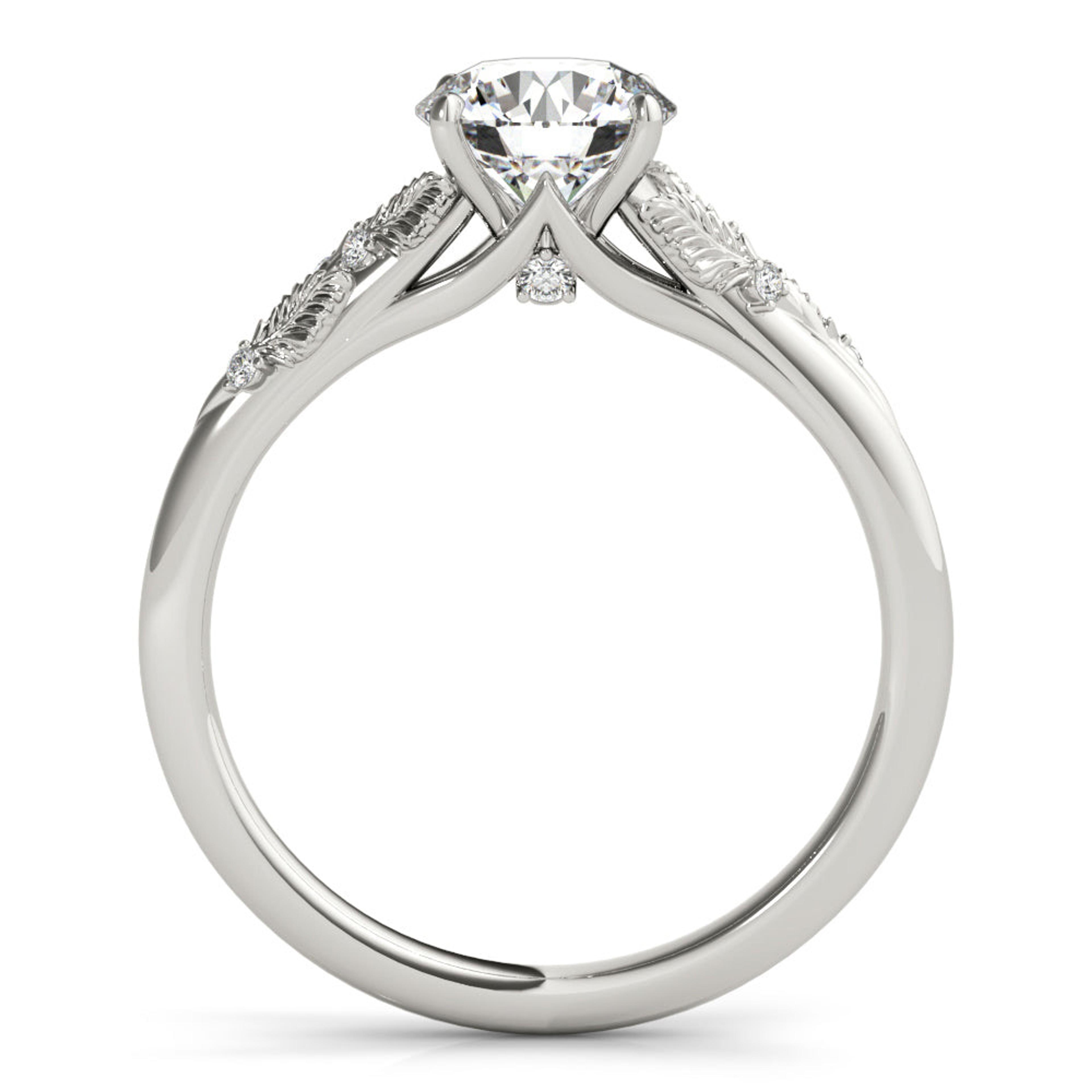 Laurel Round Diamond Solitaire Engagement Ring