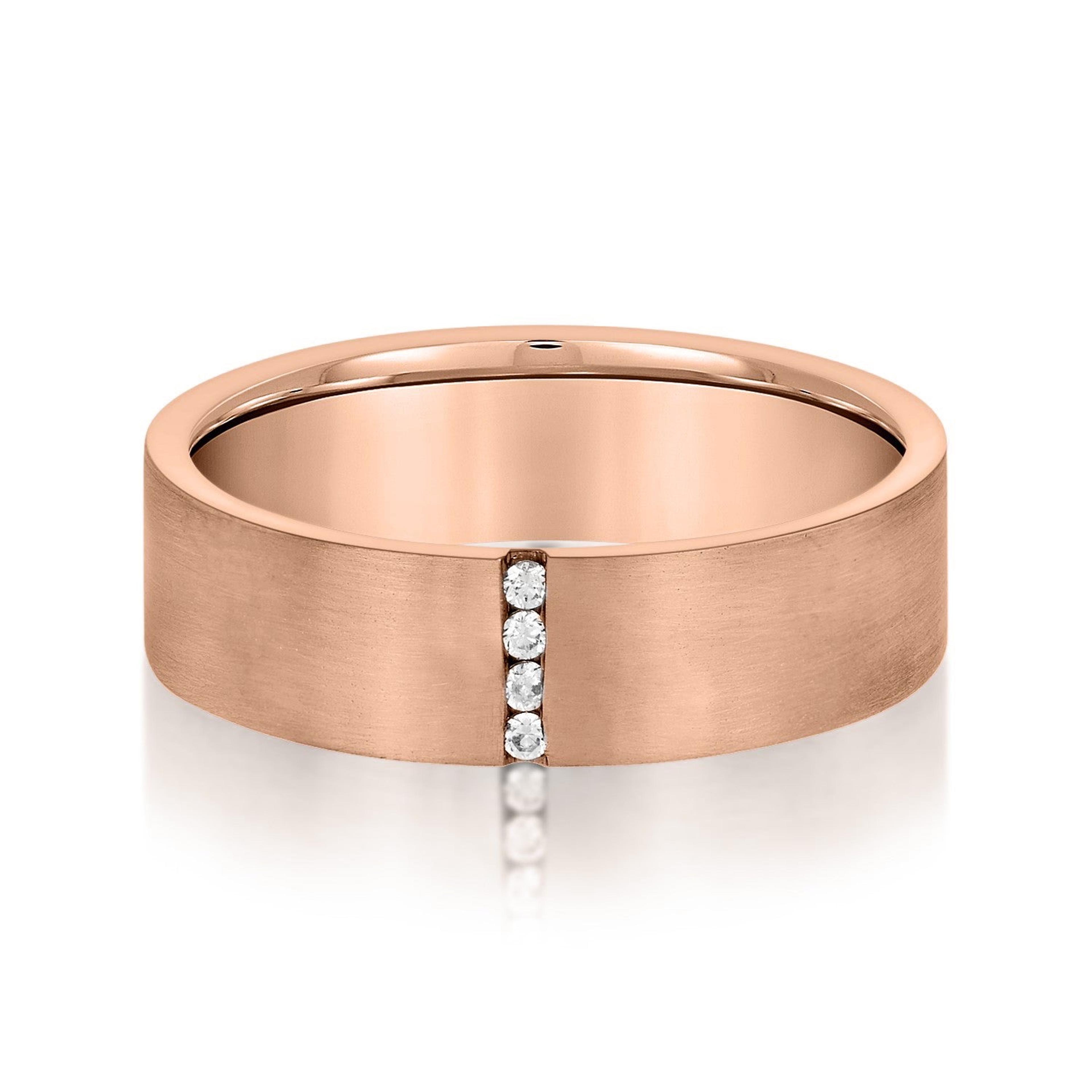 Vertical Single Row Channel Set Diamond Men's Wedding Band
