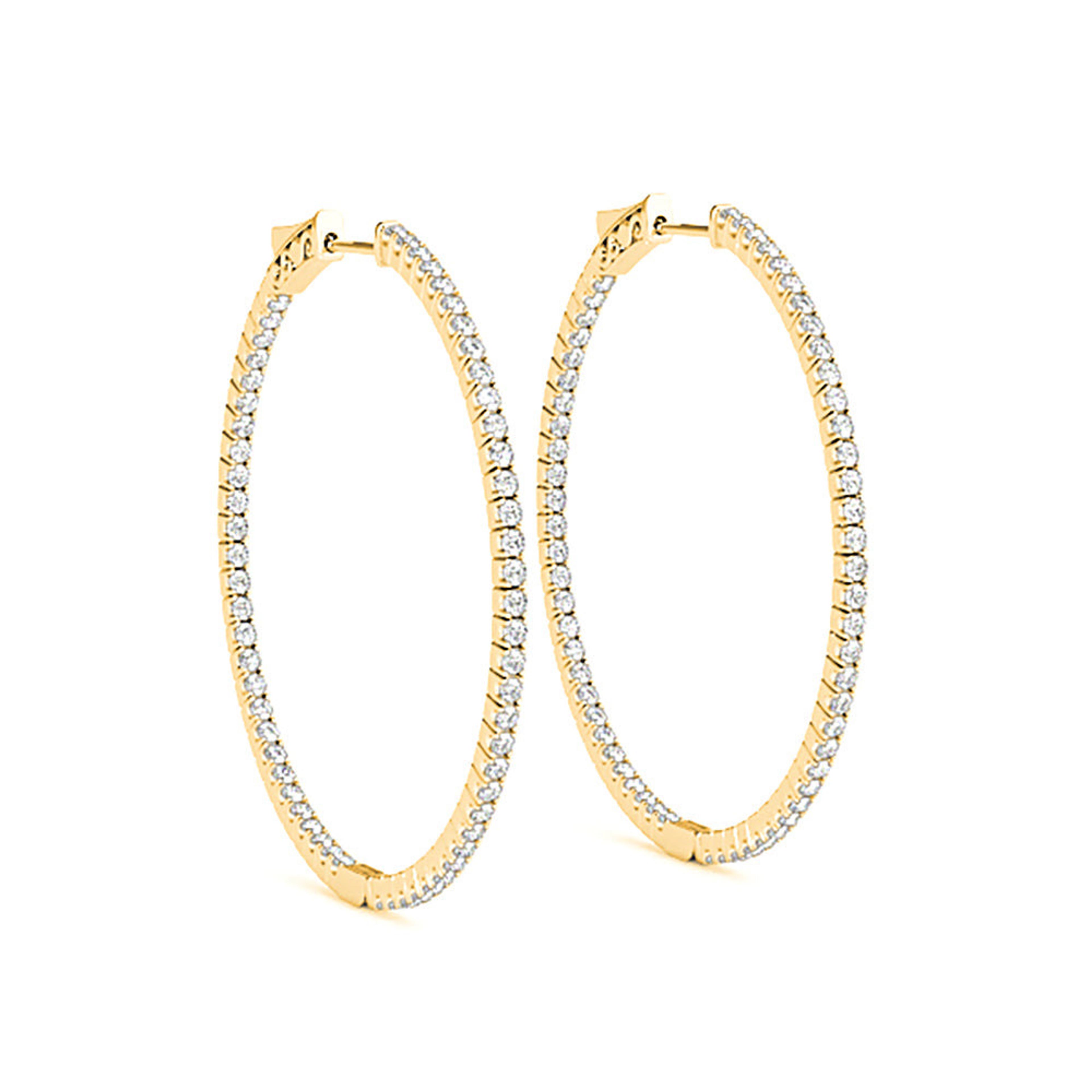 Inside-Out 1.25 ctw Diamond Hoop Earrings "U" Prong Set