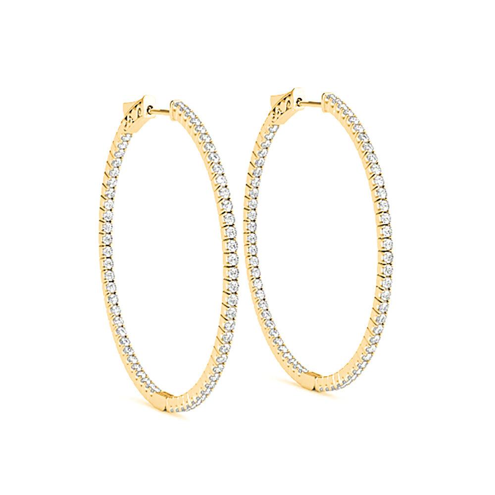 Inside-Out 1.25 ctw Diamond Hoop Earrings "U" Prong Set