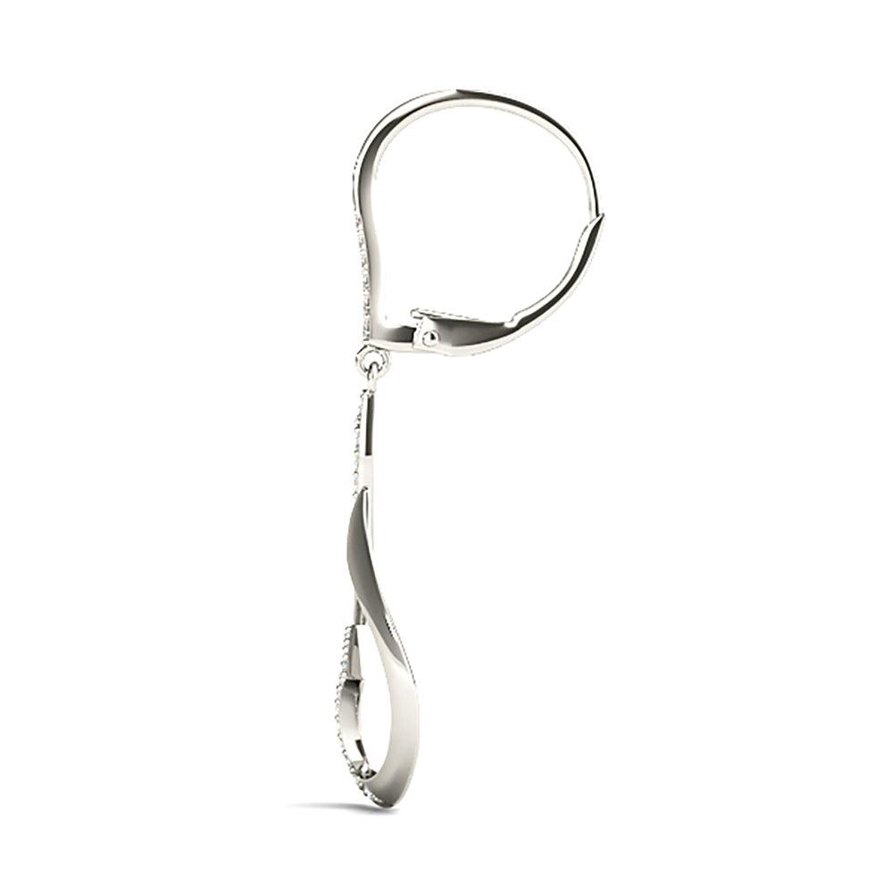 0.45 ctw Diamond Drop Earrings Modern Cocktail Style-VIRABYANI