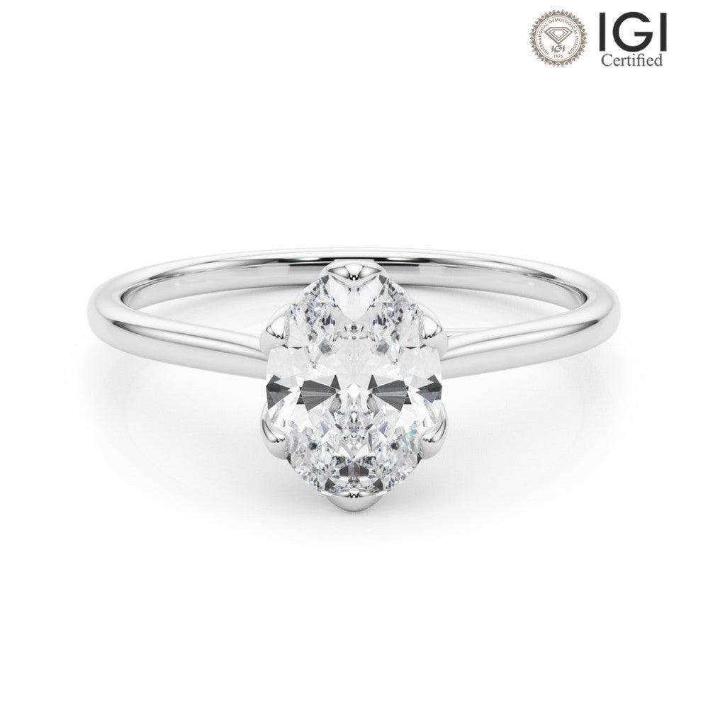 Esme Oval Lab Grown Diamond Solitaire Engagement Ring IGI Certified
