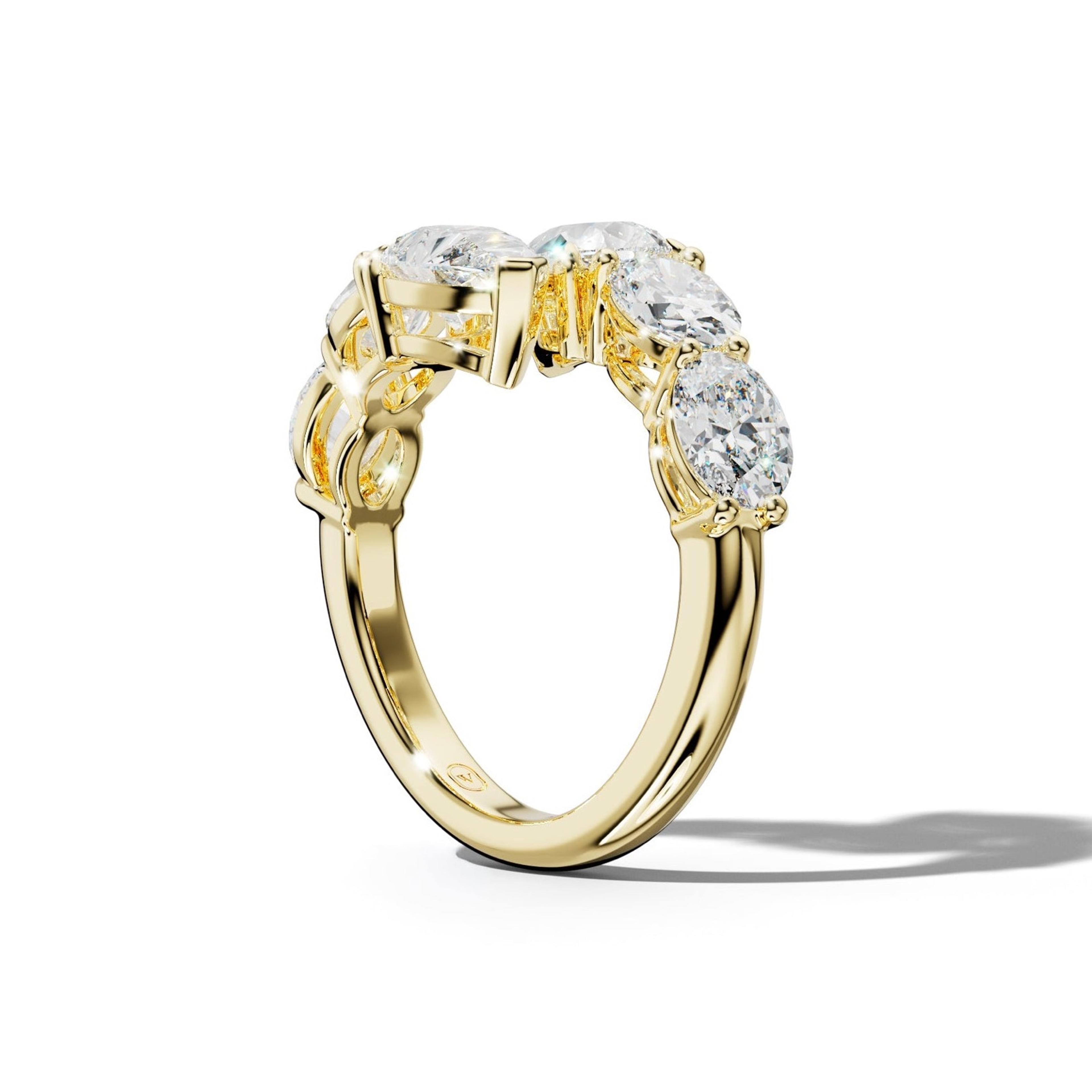 4.0 ct Oval and Pear Shape Diamond Open Wedding Band