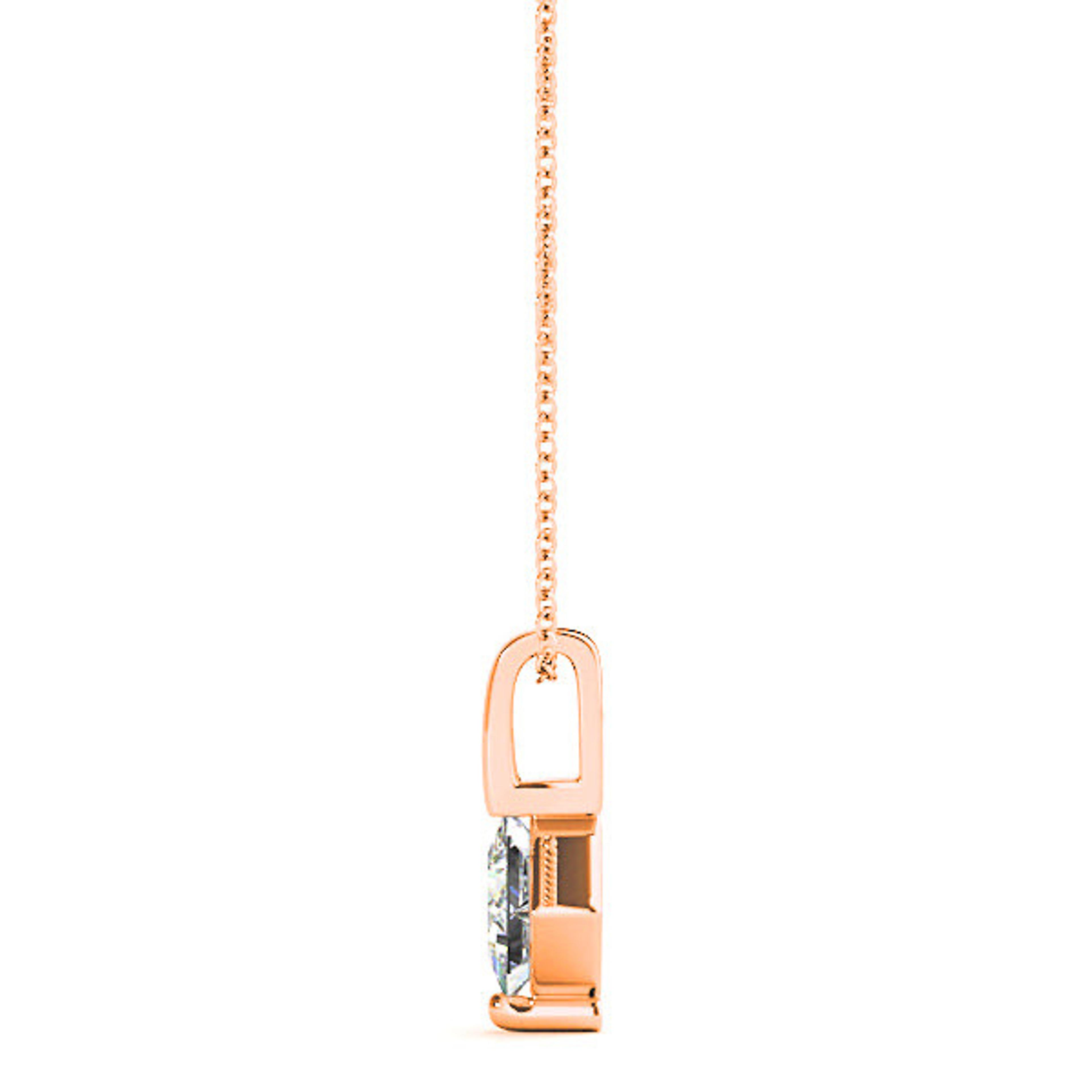 Princess Cut Diamond Solitaire Necklace Pendant-VIRABYANI