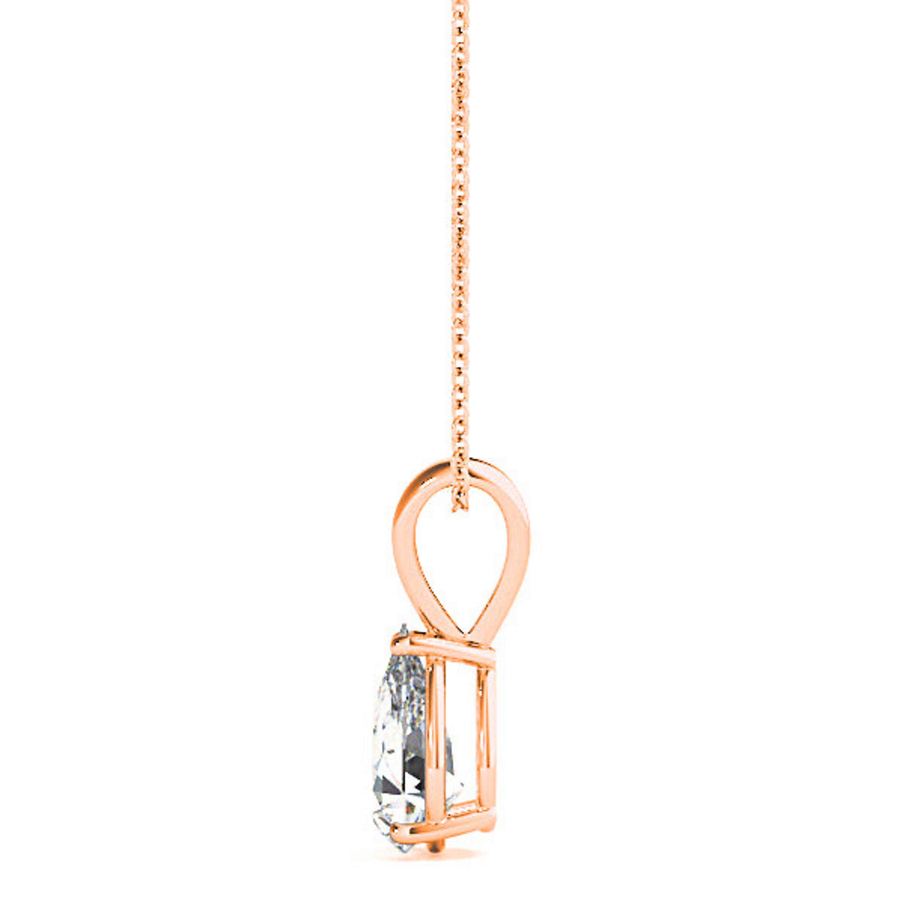Pear Shape Diamond Solitaire Necklace Pendant-VIRABYANI