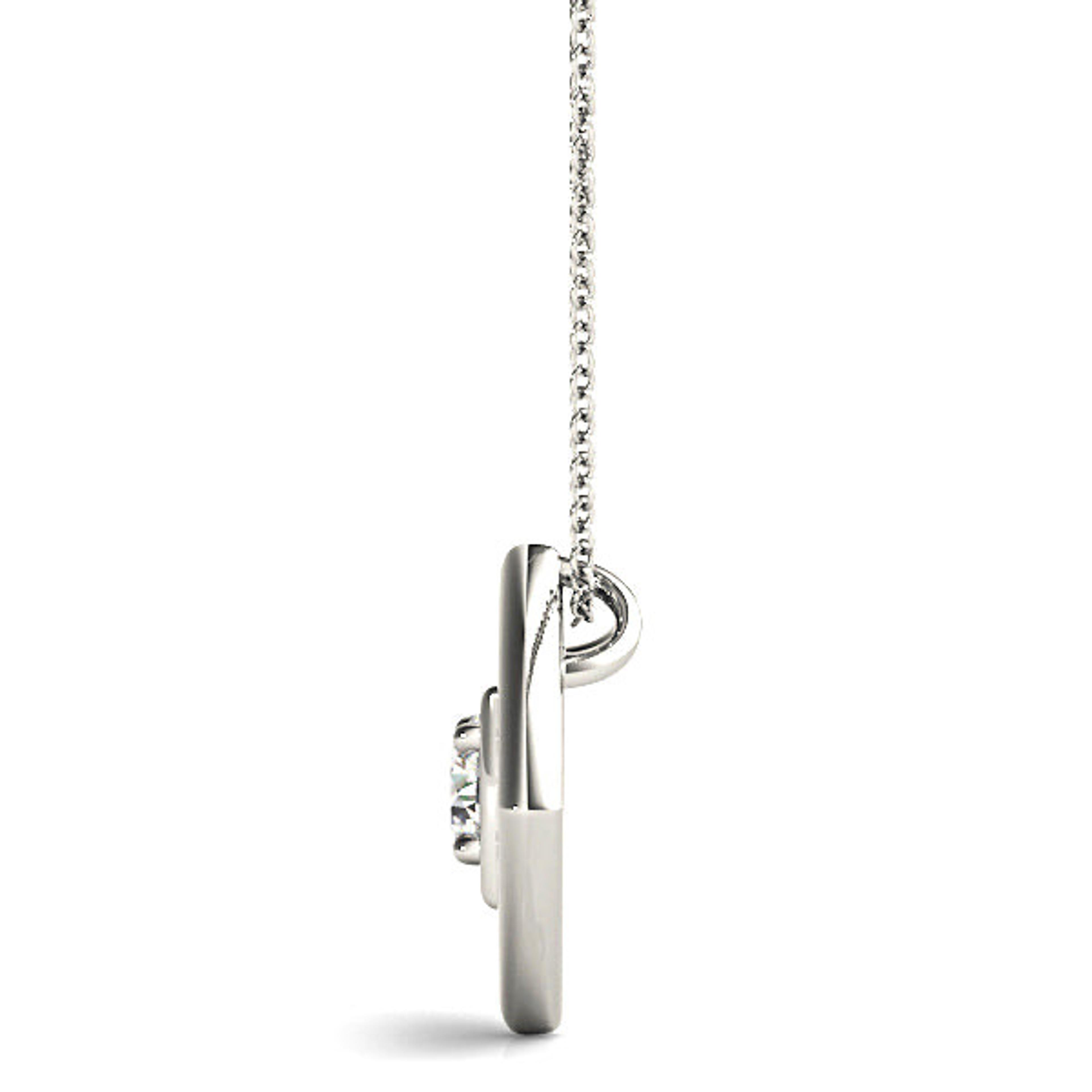 Double Frame Round Diamond Solitaire Necklace Pendant-VIRABYANI