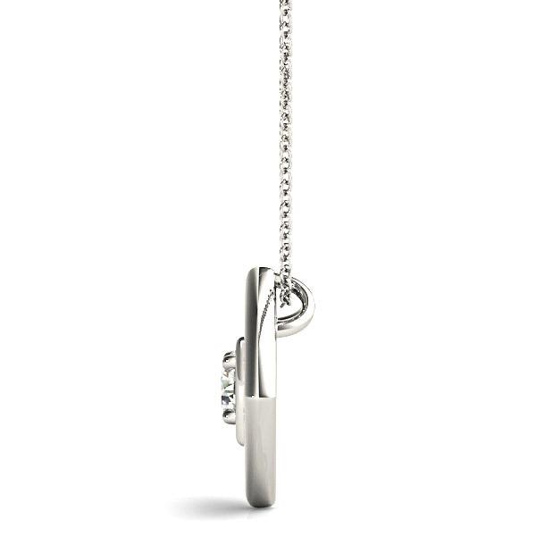 Double Frame Round Diamond Solitaire Necklace Pendant-VIRABYANI