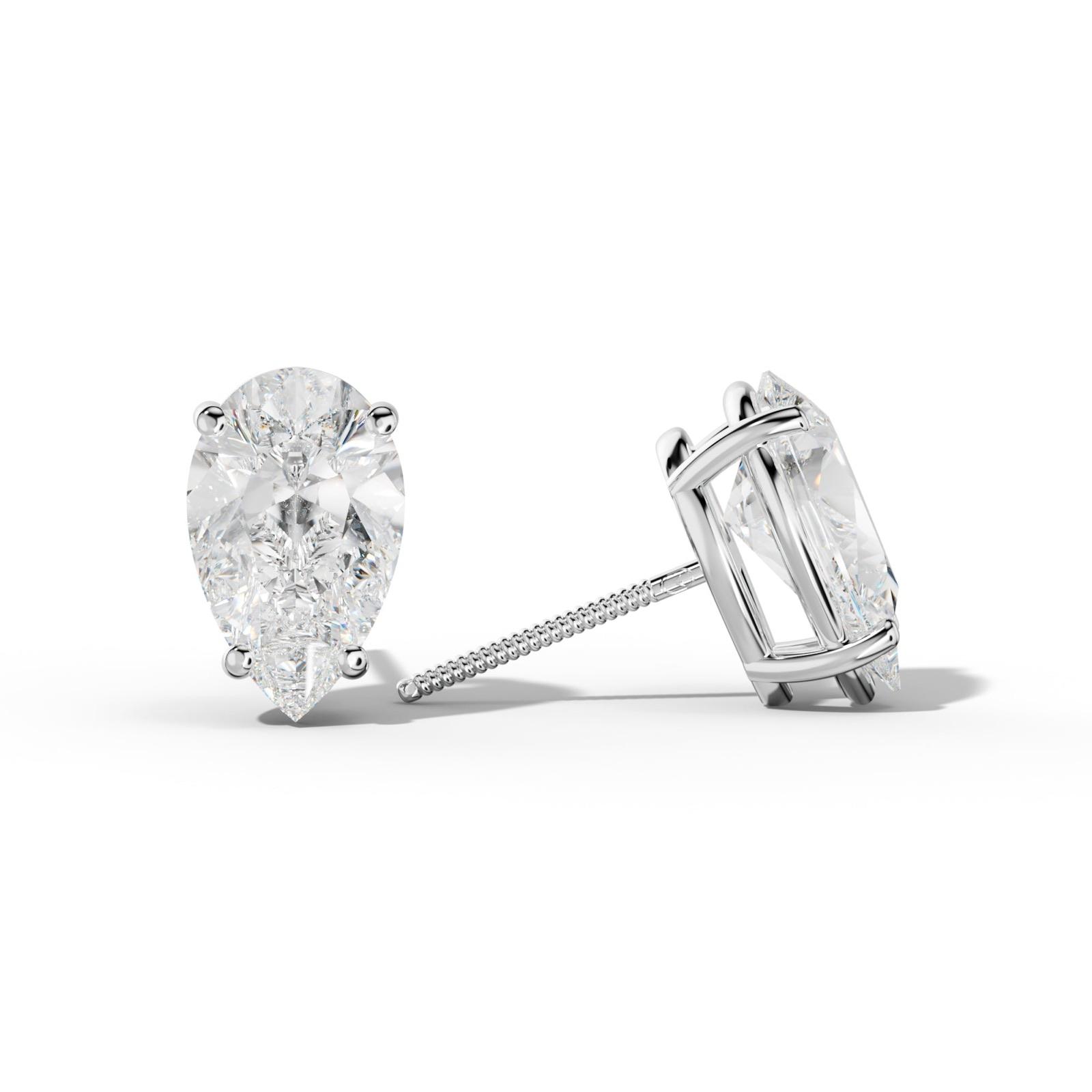 Classic Pear Shape Diamond Stud Earrings