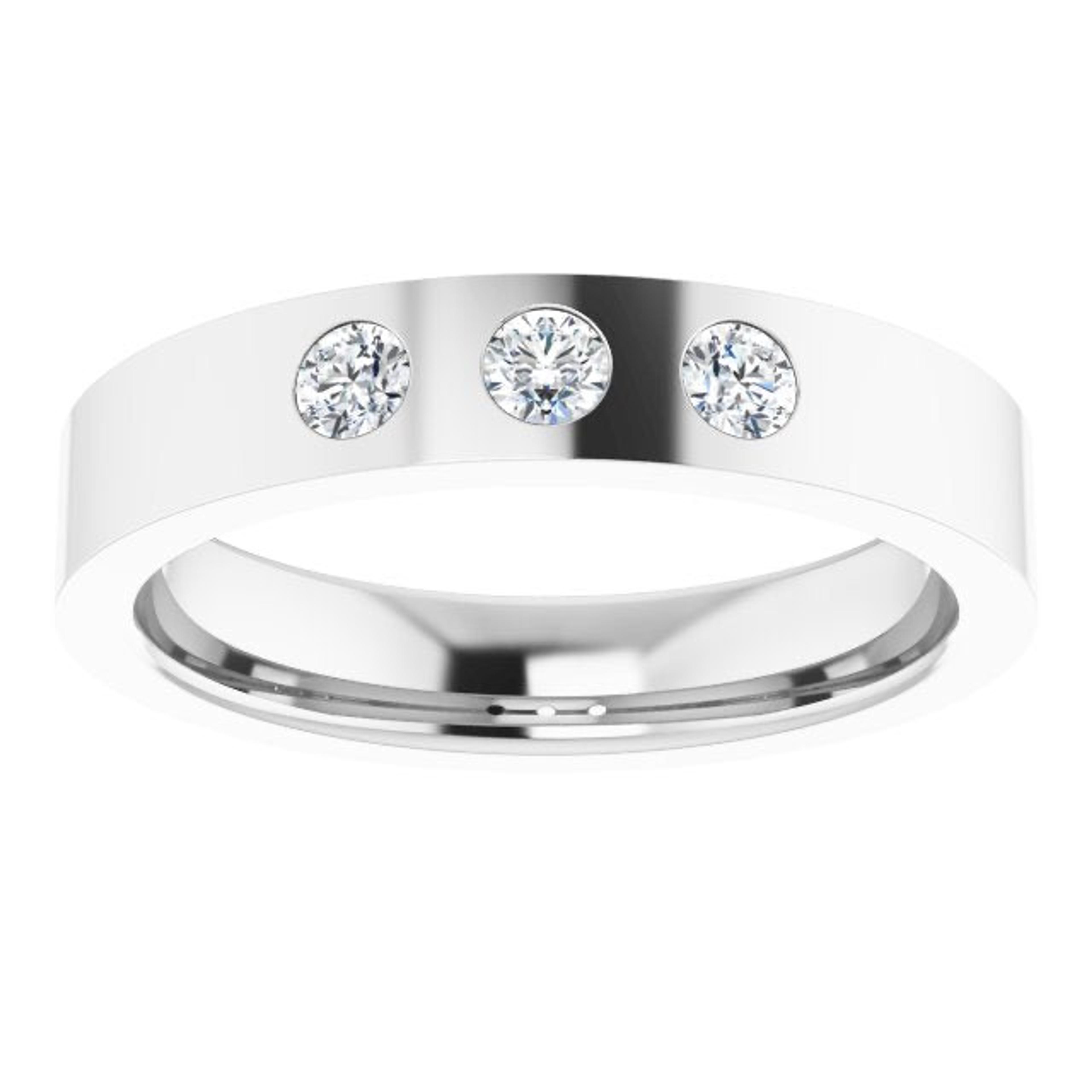 0.20 ctw Bezel Set Round Diamond Men's Ring-VIRABYANI