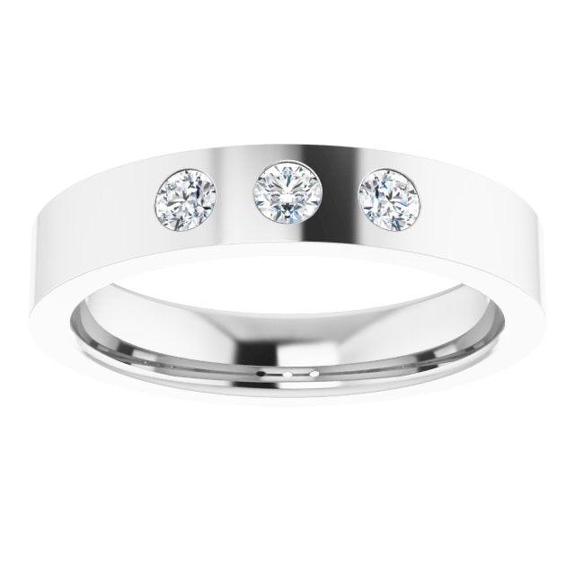 0.20 ctw Bezel Set Round Diamond Men's Ring-VIRABYANI