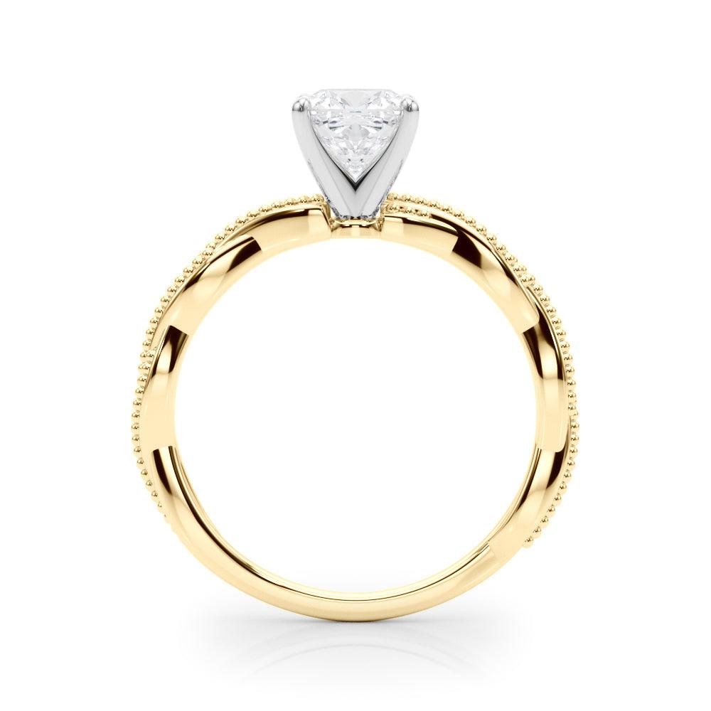 Anastasia Twisted Vine Cushion Diamond Solitaire Engagement Ring