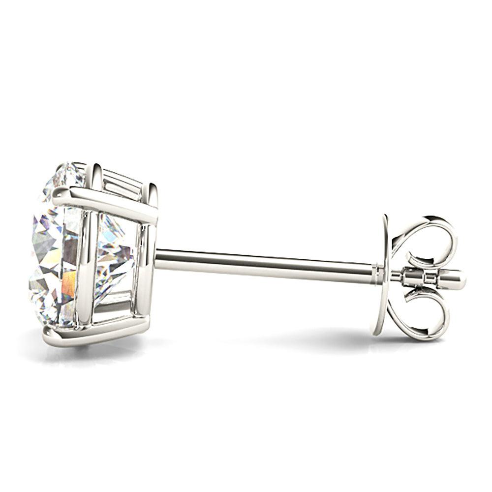 Four Prong Diamond Stud Earrings With Push Backing-VIRABYANI