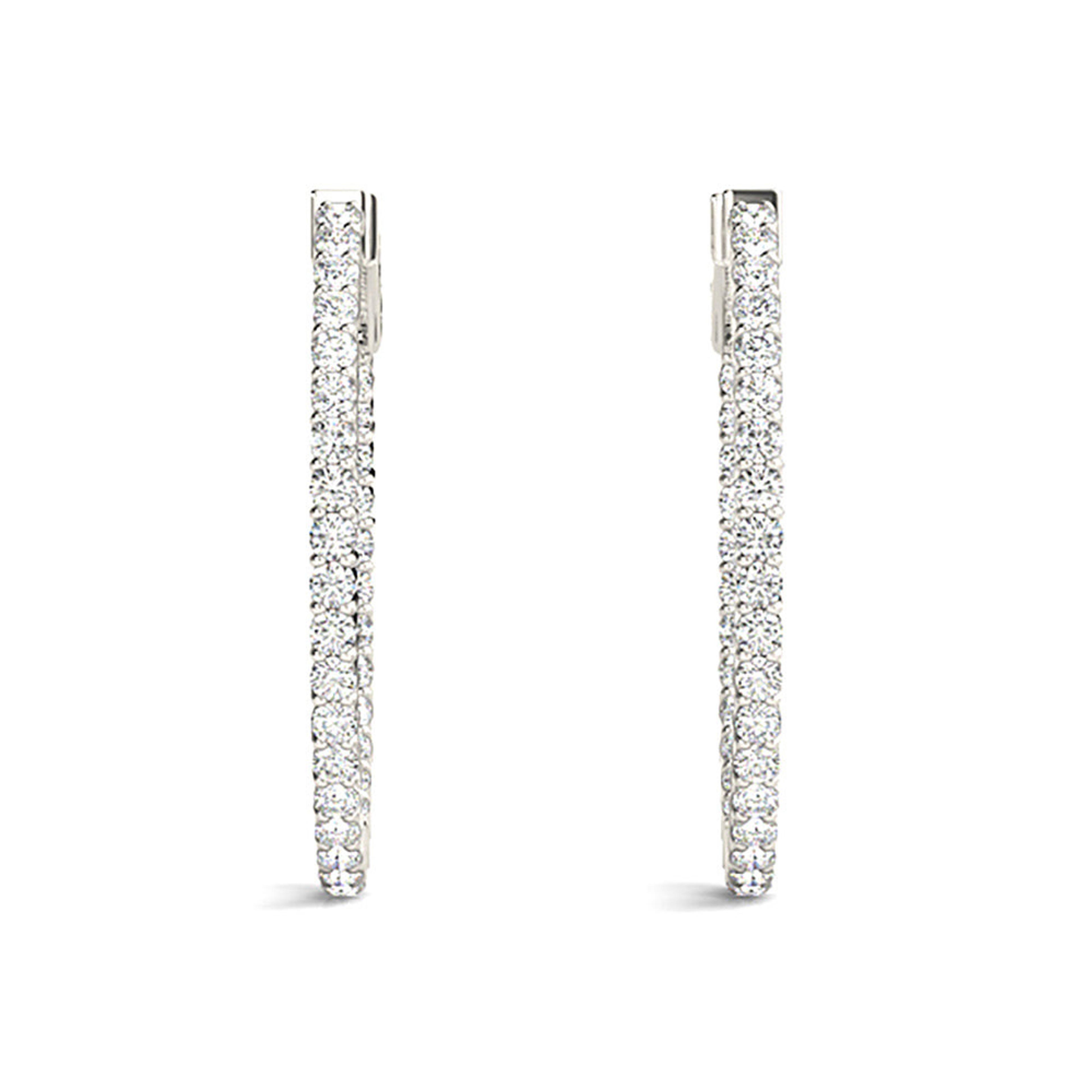 Classic Inside-Out 2.00 ctw Diamond Hoop Earrings Shared Prong