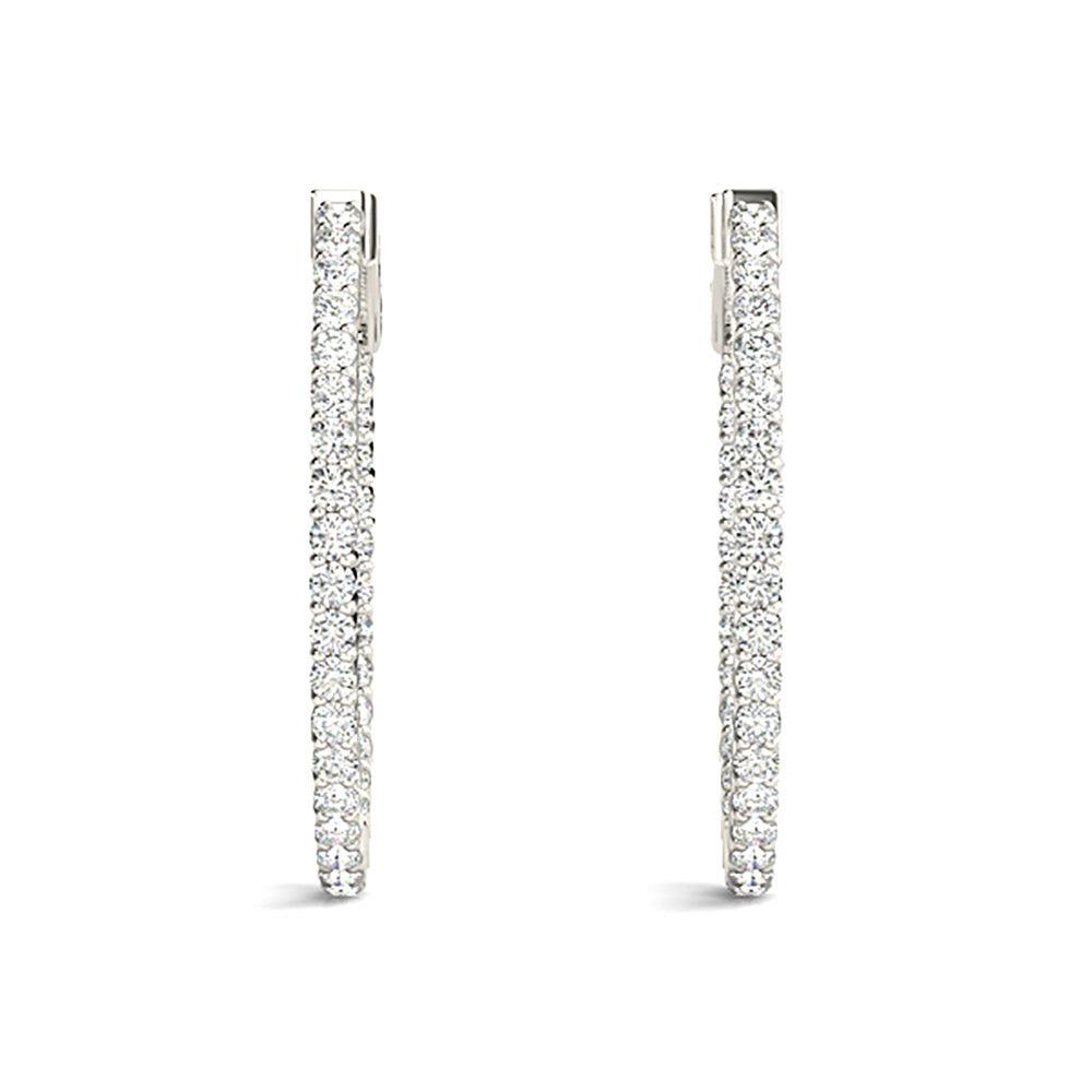 Classic Inside-Out 2.00 ctw Diamond Hoop Earrings Shared Prong