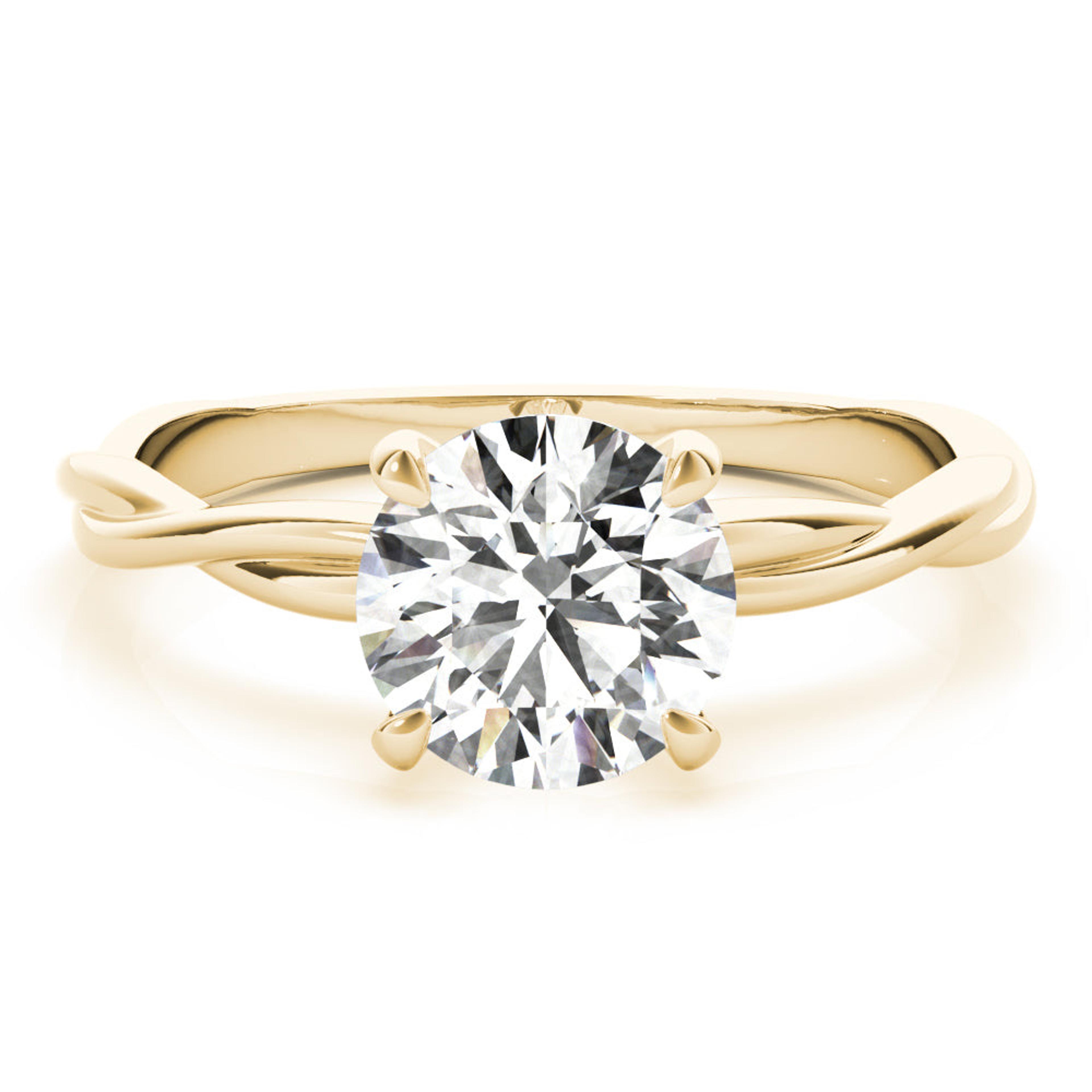 Twisted Vine Round Diamond Solitaire Engagement Ring