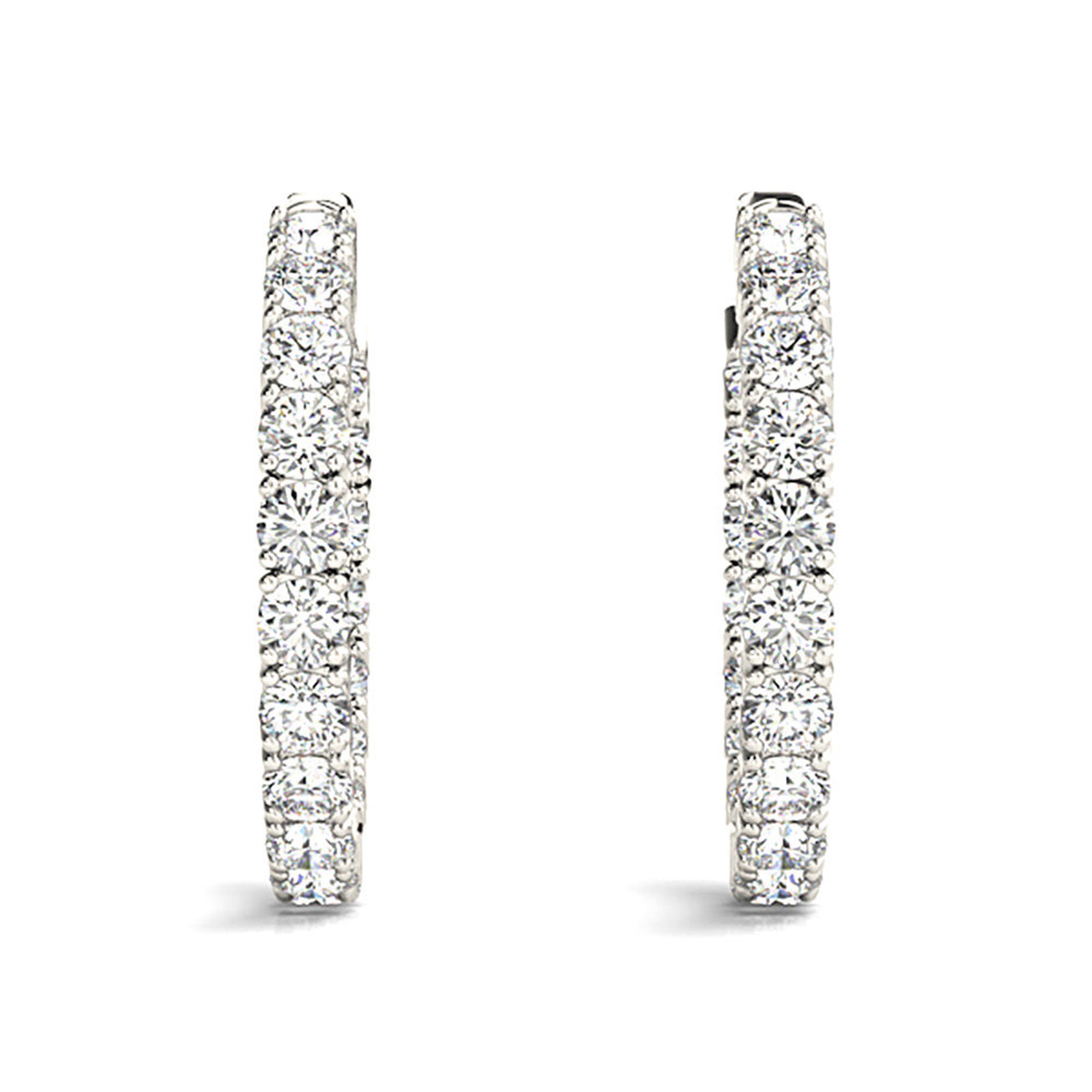Classic 6.00 ctw Diamond Hoop Earrings Inside-Out