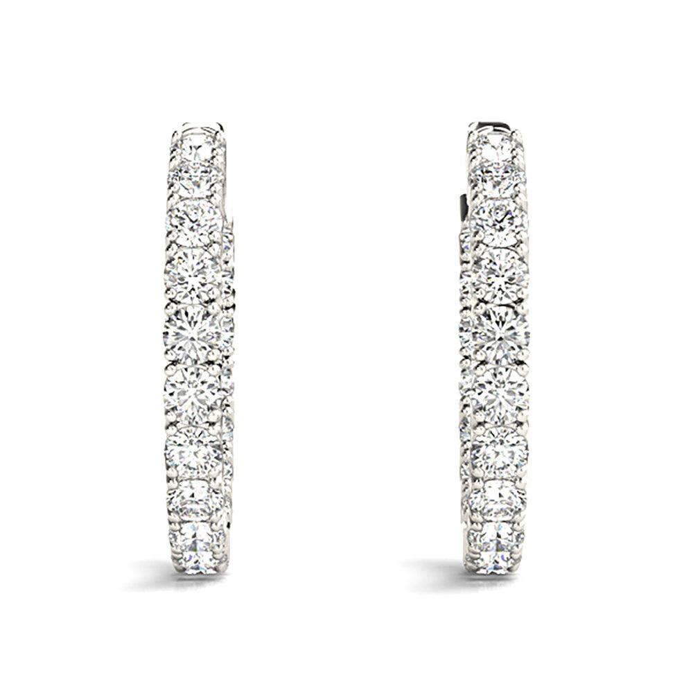 Classic 6.00 ctw Diamond Hoop Earrings Inside-Out