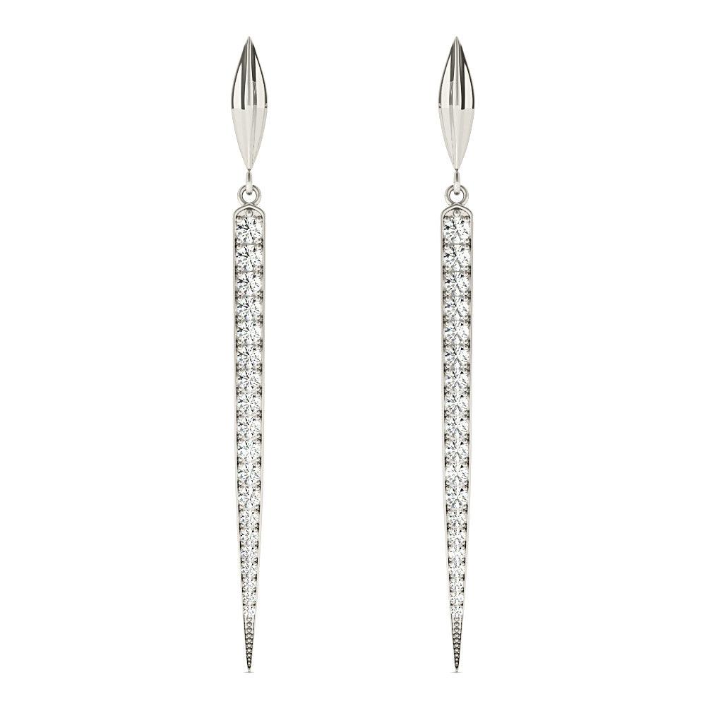 1.25 ctw Diamond Linear Drop Earrings-VIRABYANI