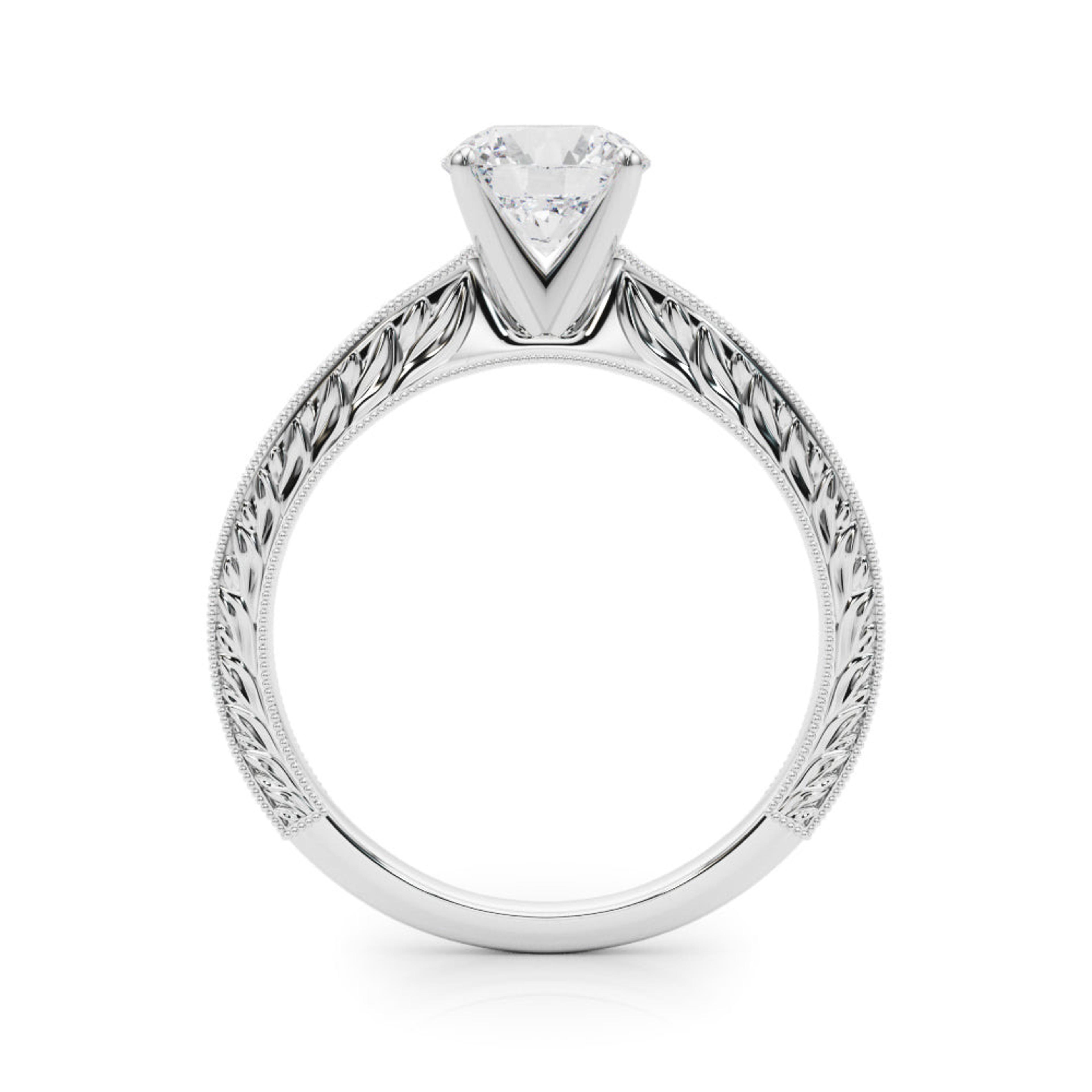 Victoria Round Diamond Solitaire Engagement Ring
