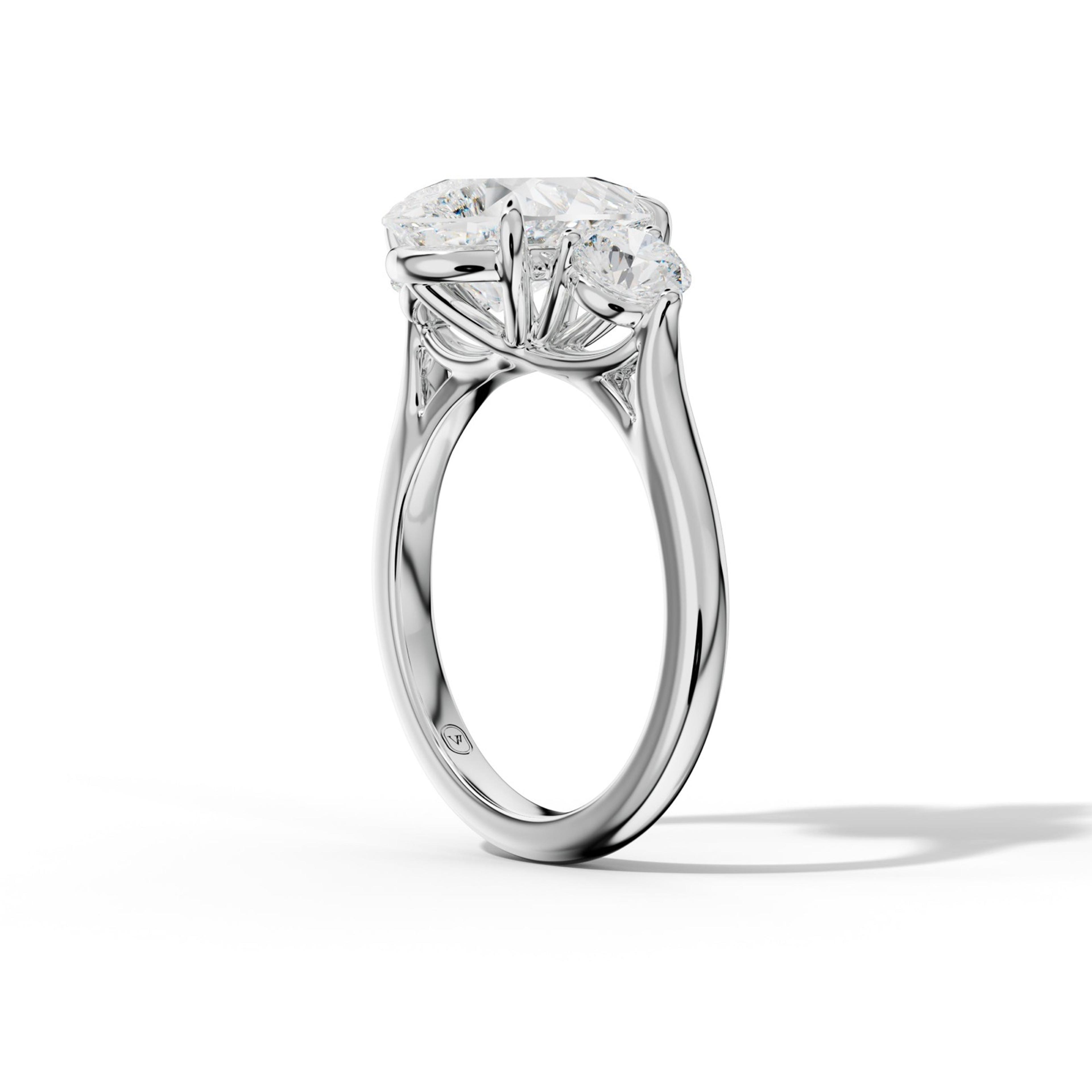 Elsa Pear Shape With Round Side Diamond Engagement Ring
