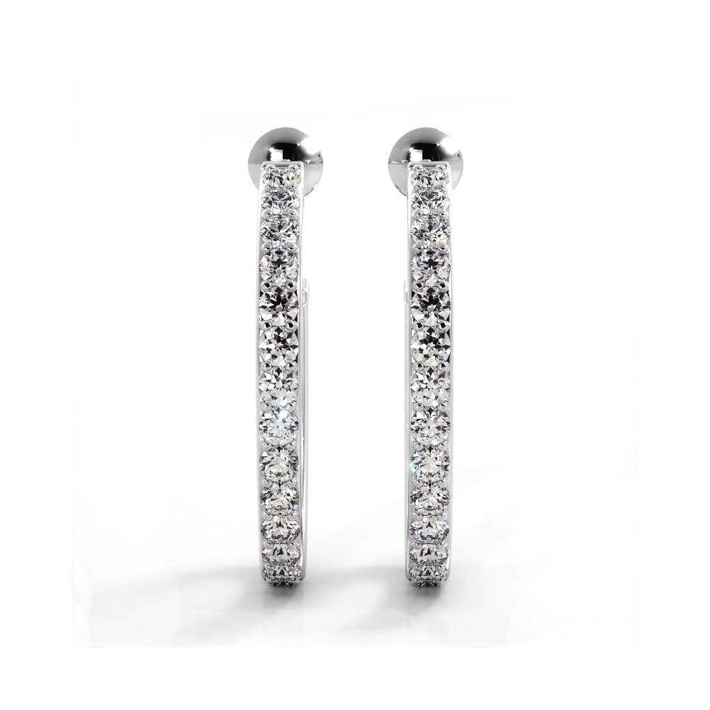 1.0 ctw. Round Diamond Hoop Earrings Open Back Style