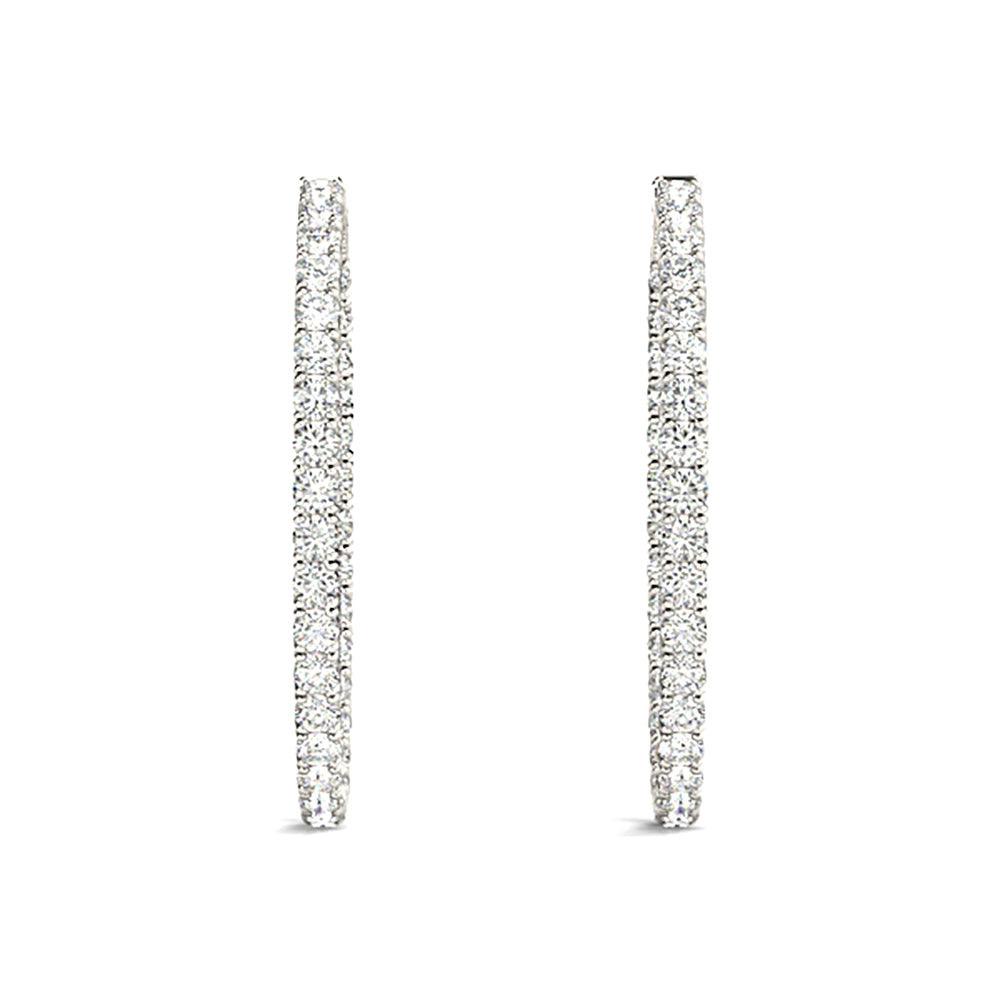 Classic 6.00 ctw Diamond Hoop Earrings Inside-Out Modern Style