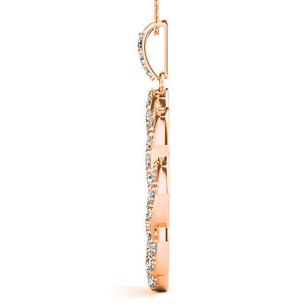 1.00 ctw Diamond Criss Cross Infinity Circle Necklace Pendant-VIRABYANI