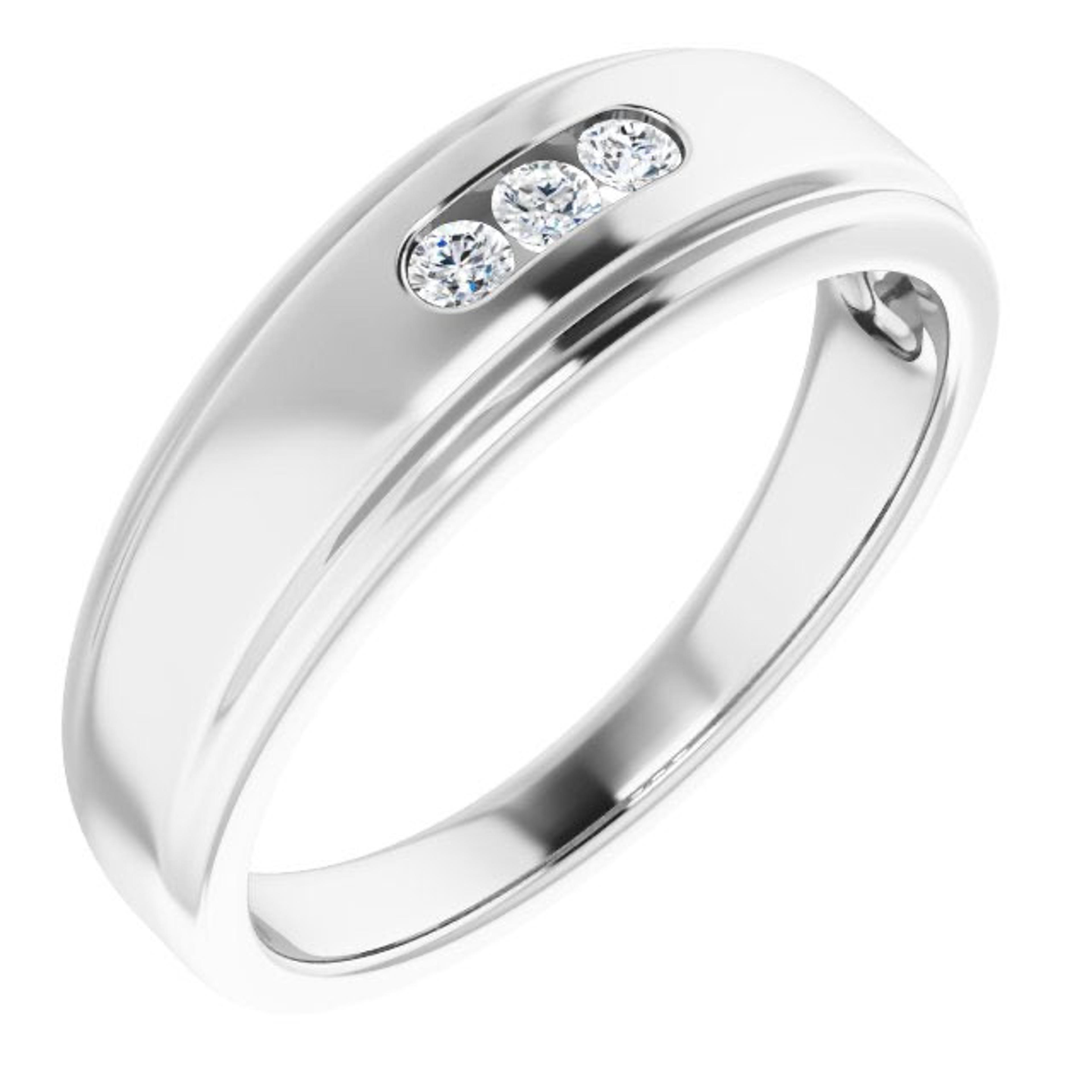 3 Stone Men's Diamond Ring