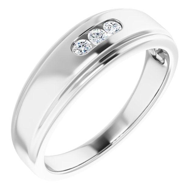 3 Stone Men's Diamond Ring