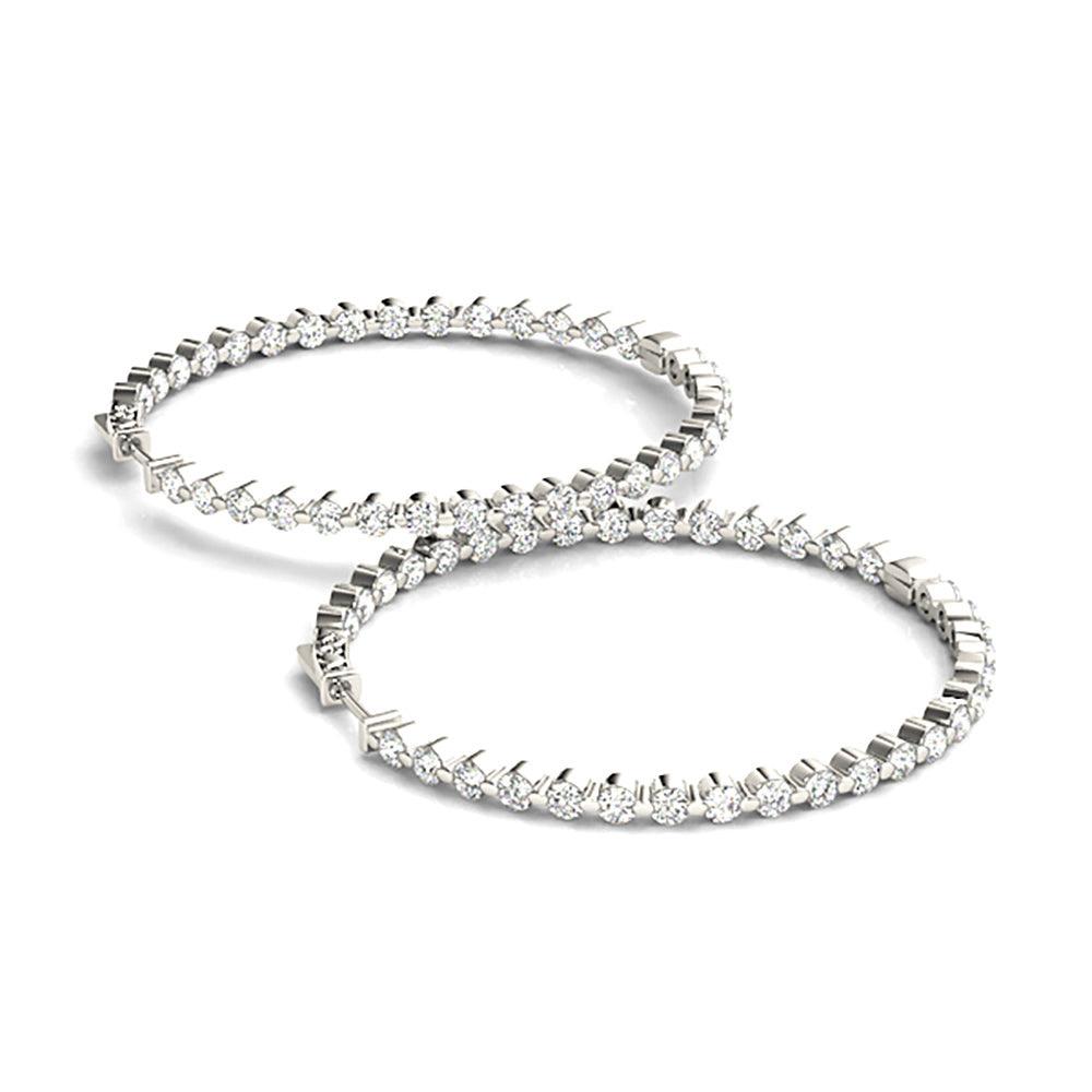 6.0 ct. Floating Diamond Hoop Earrings Inside-Out Style