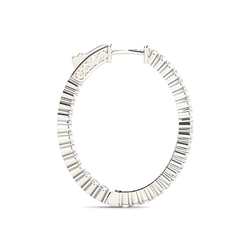 Classic Inside-Out 2.00 ctw Diamond Hoop Earrings Shared Prong