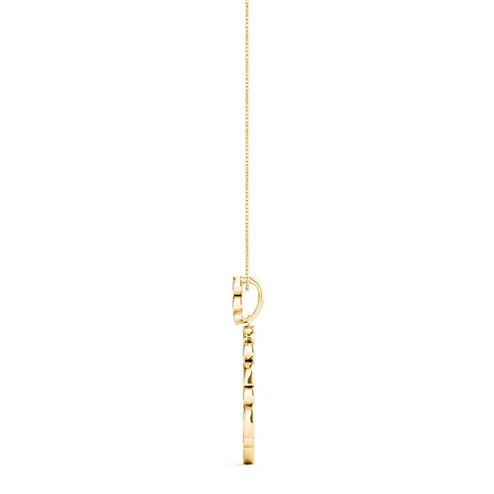 0.50 ctw Diamond Milgrain Circle Necklace Pendant-VIRABYANI