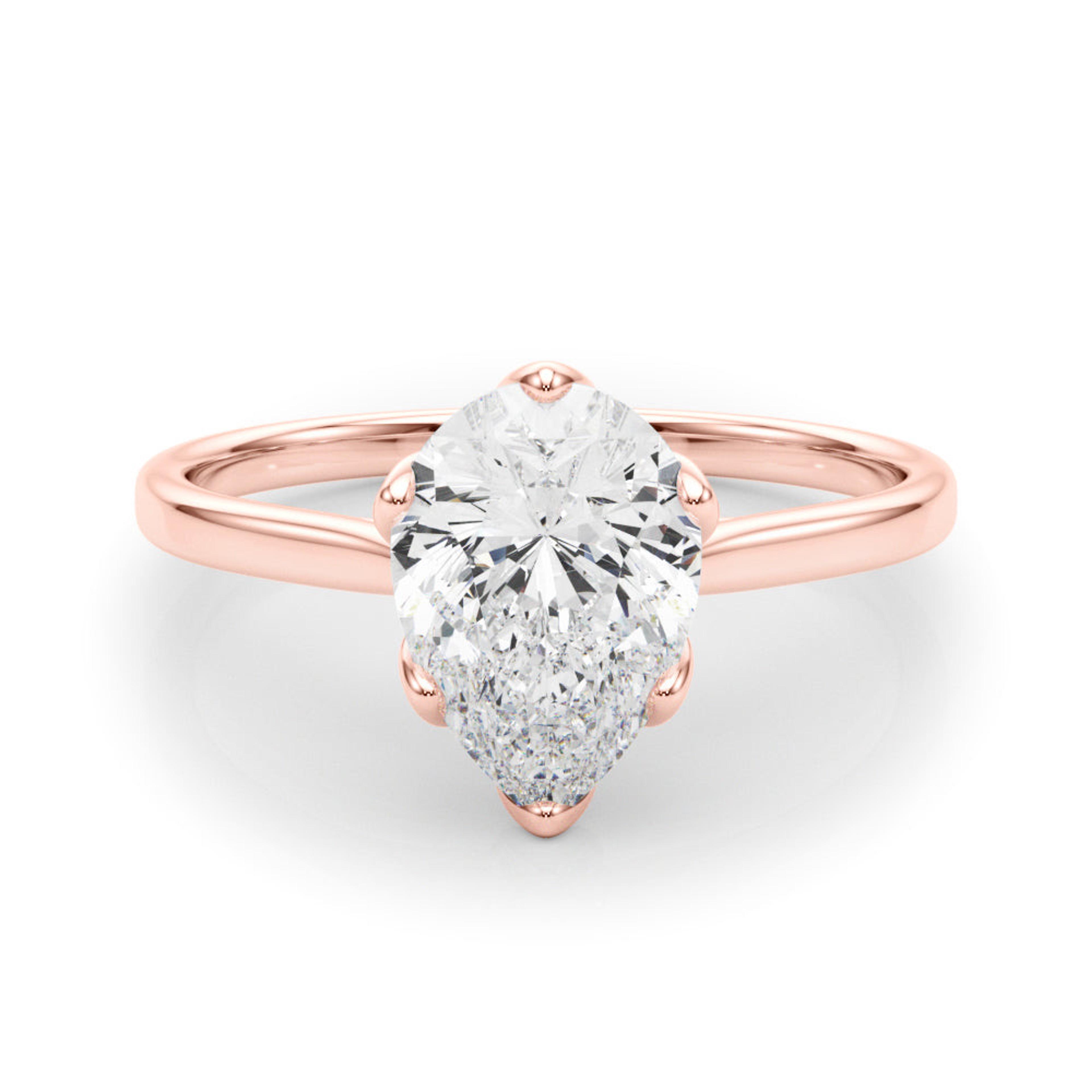 Esme Pear Cut Diamond Solitaire Engagement Ring