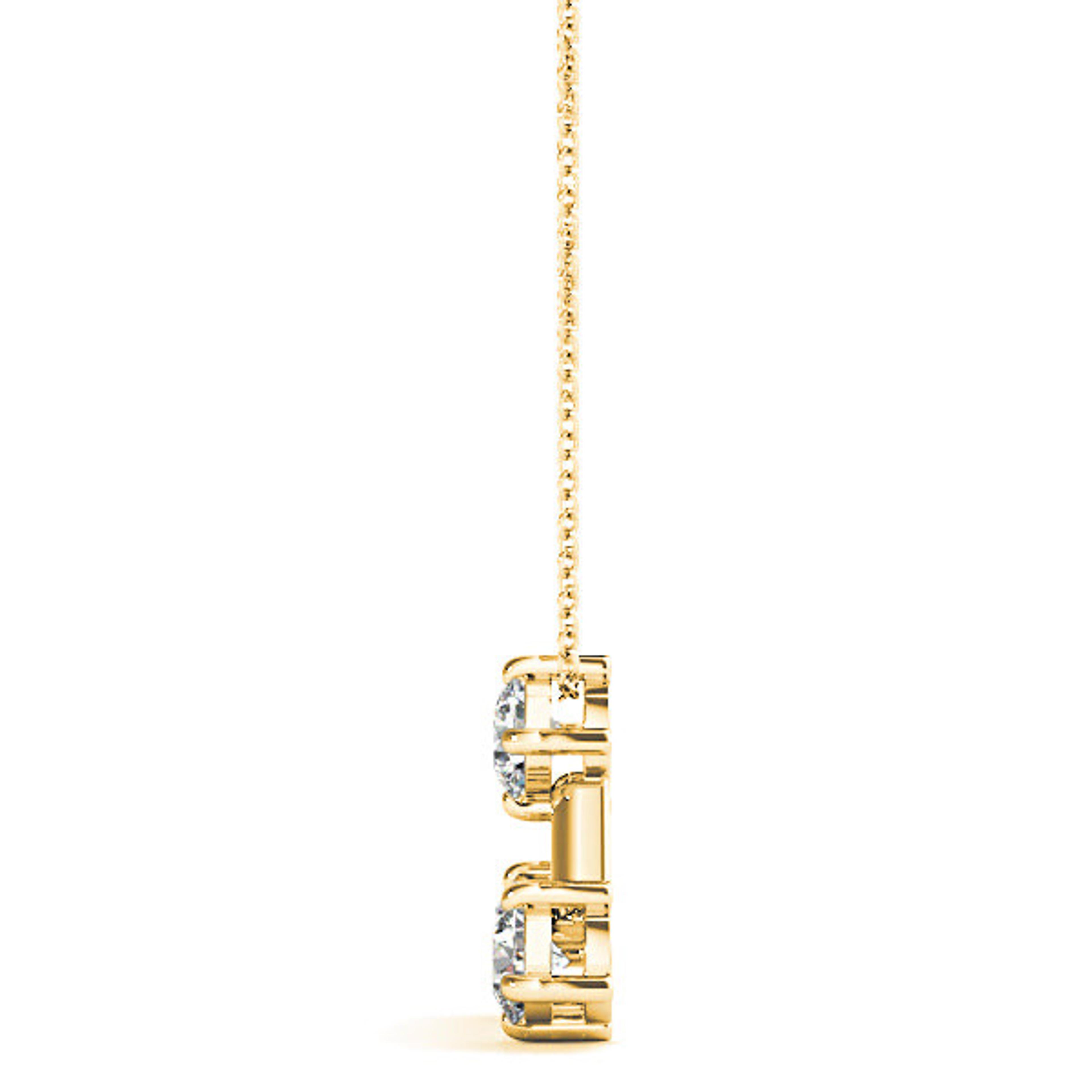 1.00 ctw Round Diamond Three Stone Necklace Pendant-VIRABYANI