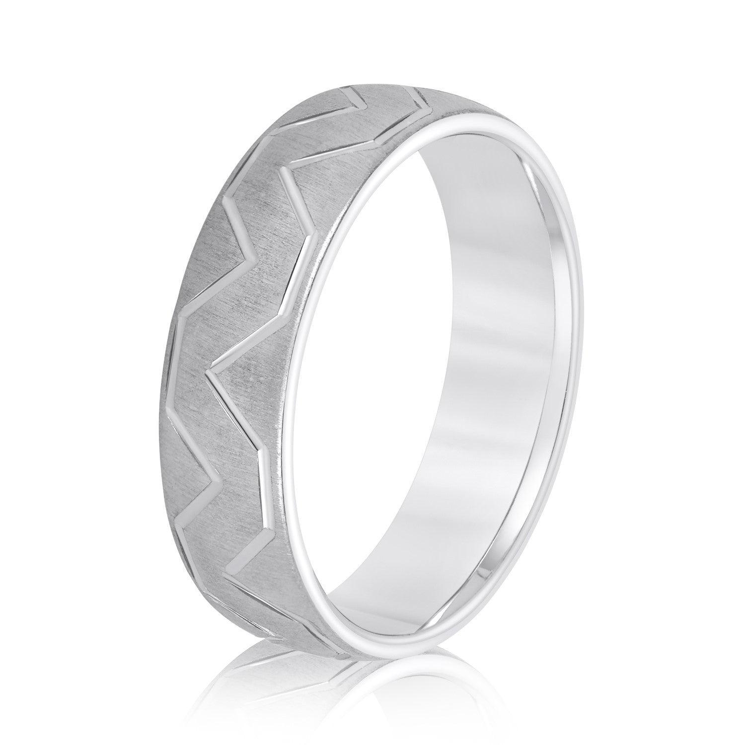 Men's Storm Pattern Wedding Band