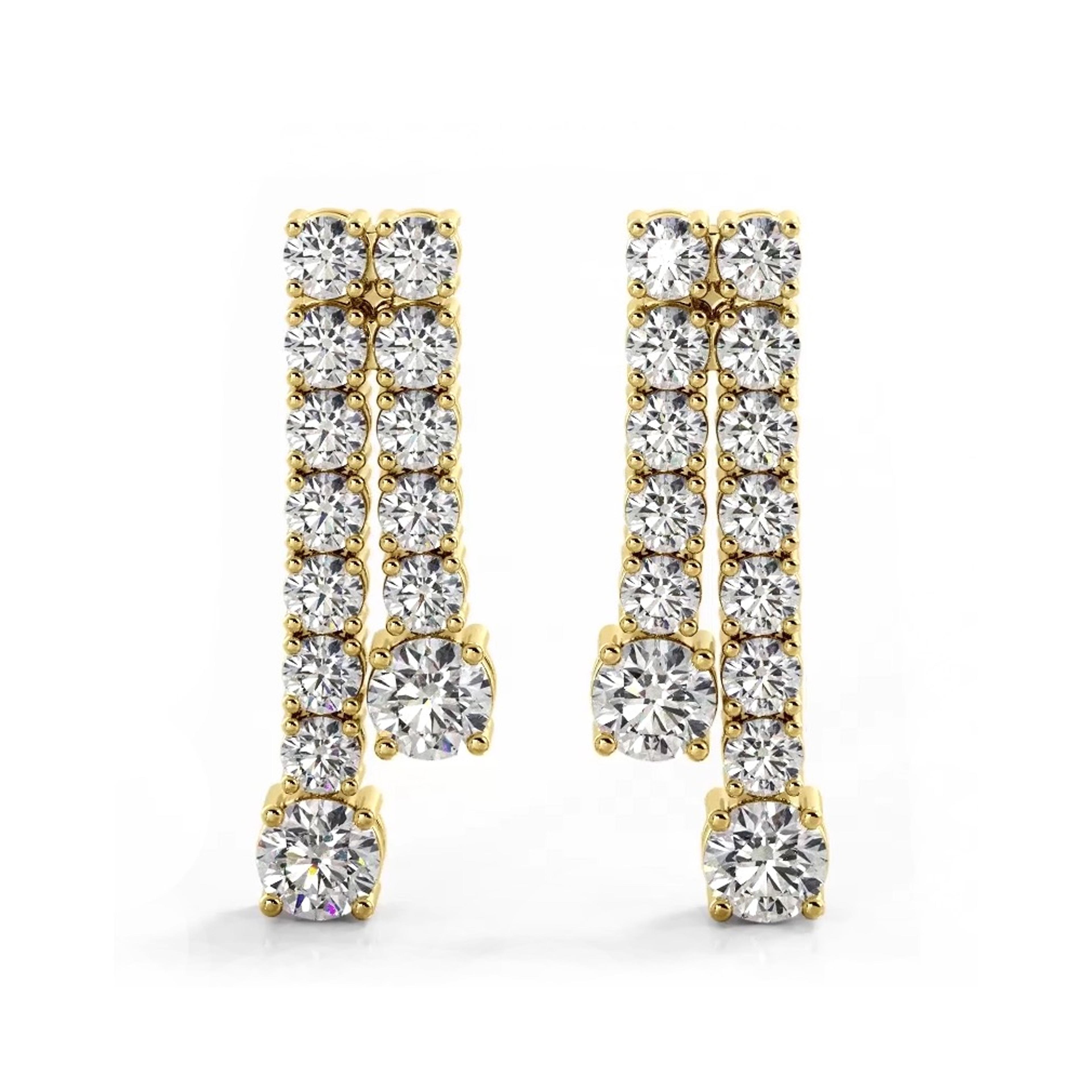 1.70 ctw. Double Strand Diamond Dangle Earrings