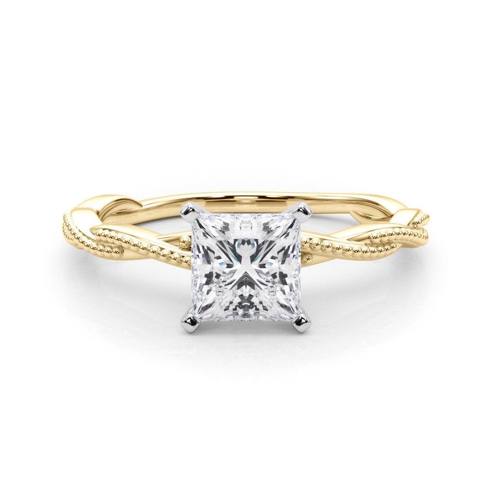 Anastasia Twisted Vine Princess Lab Grown Diamond Solitaire Engagement Ring IGI Certified