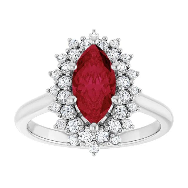 Ruby Halo Ring