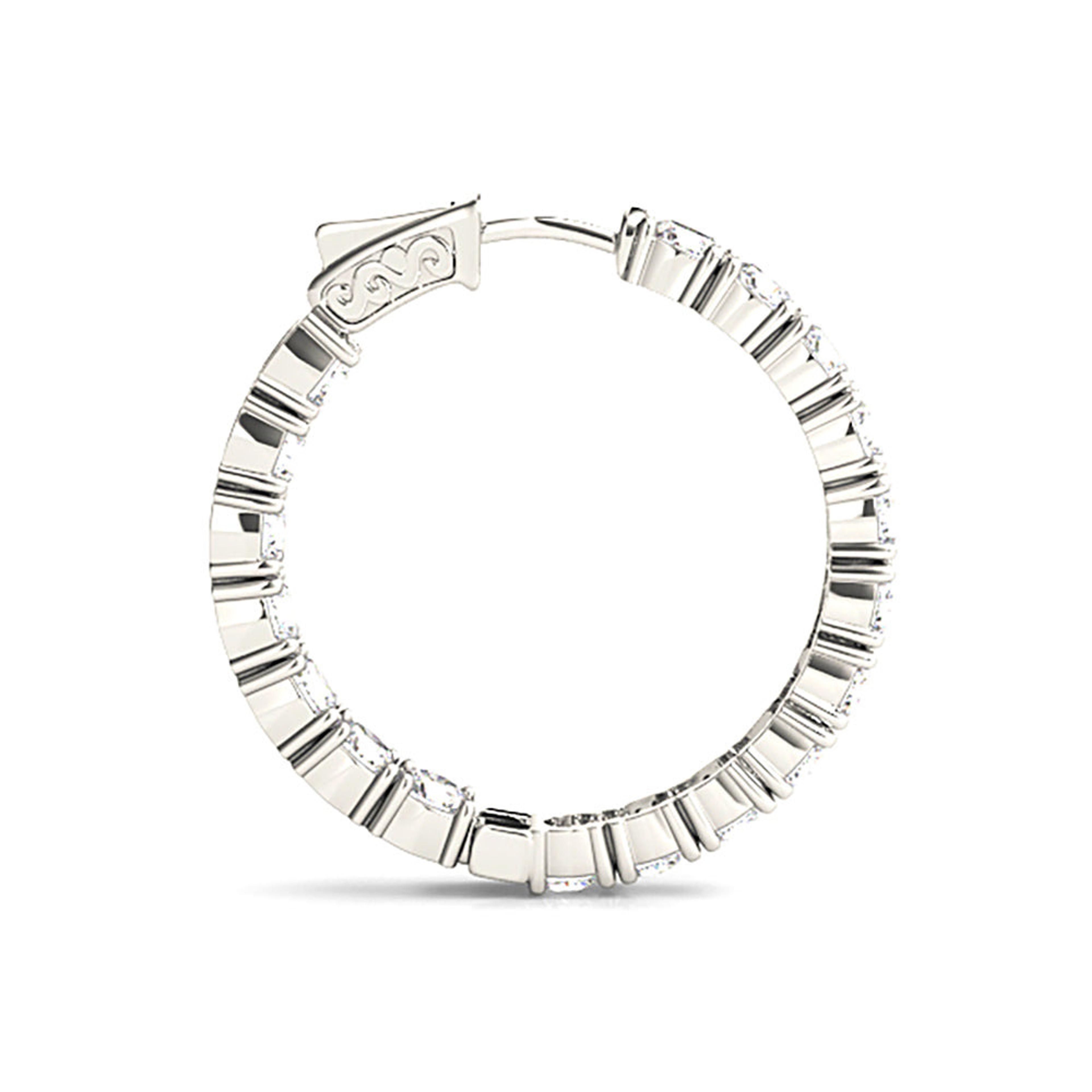 Classic 6.00 ctw Diamond Hoop Earrings Inside-Out