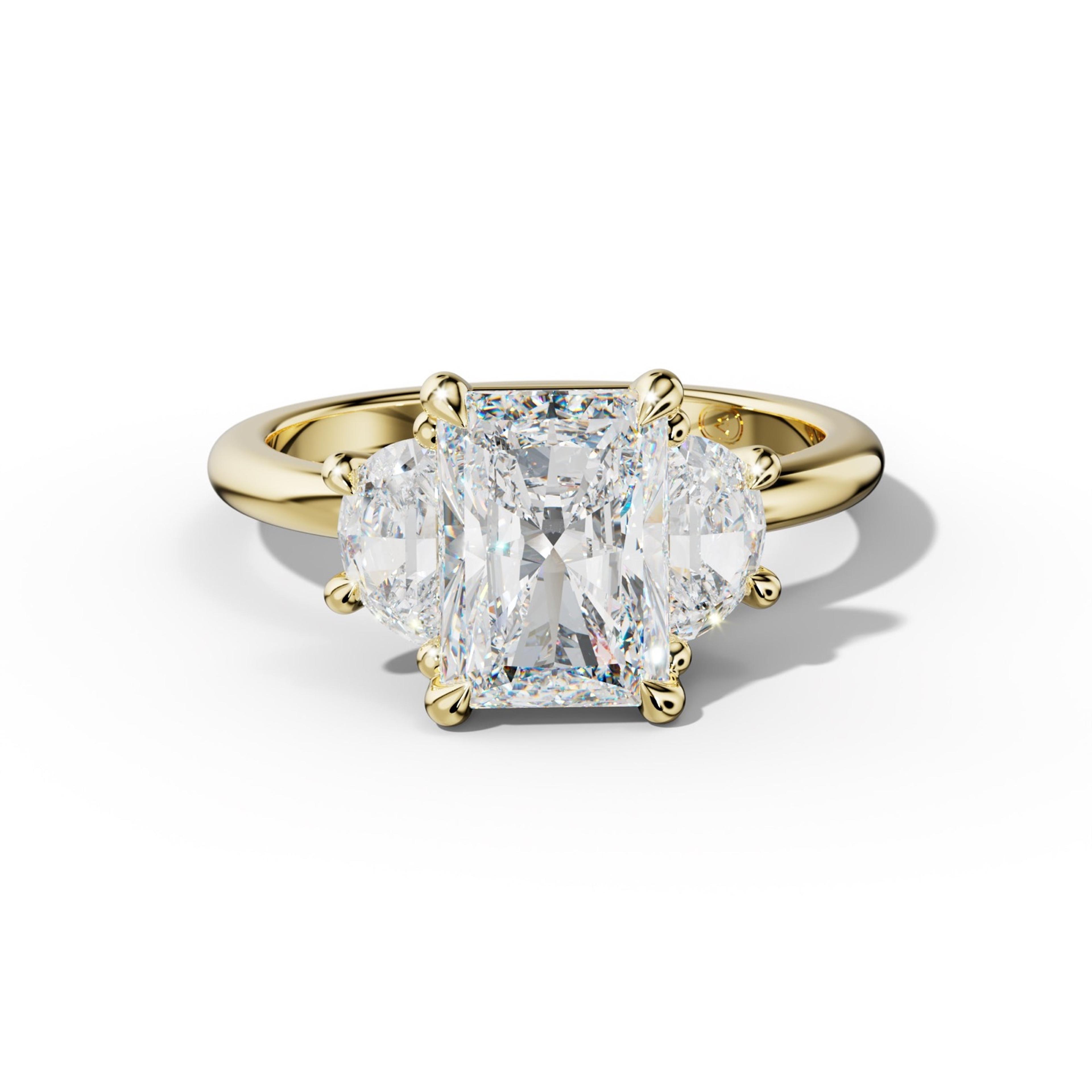 Itzel Radiant Half Moon Side Diamond Engagement Ring