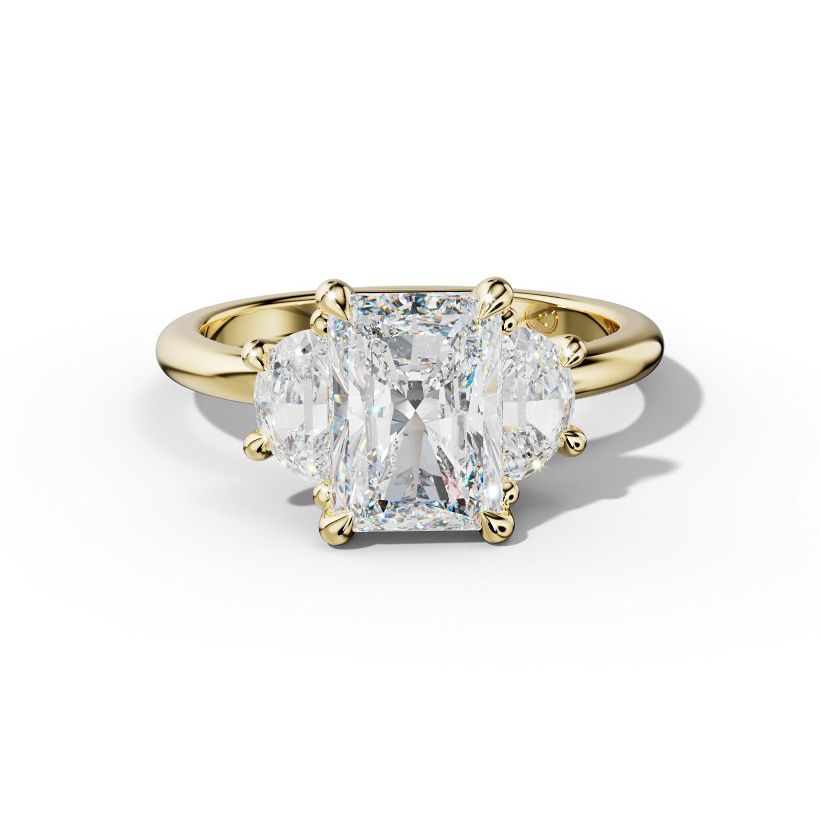 Itzel Radiant Half Moon Side Diamond Engagement Ring