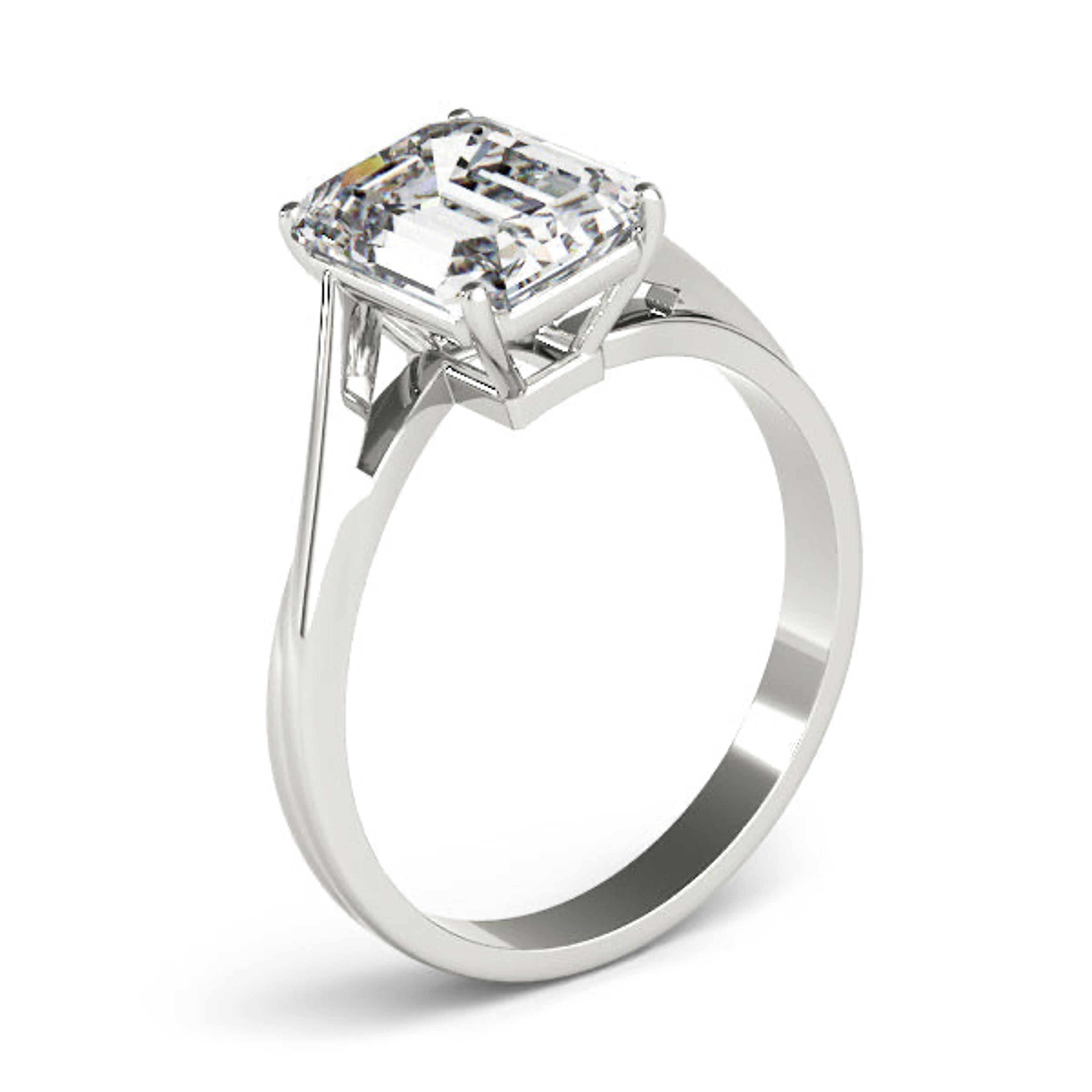 Hazel Emerald Lab Grown Diamond Solitaire Engagement Ring IGI Certified