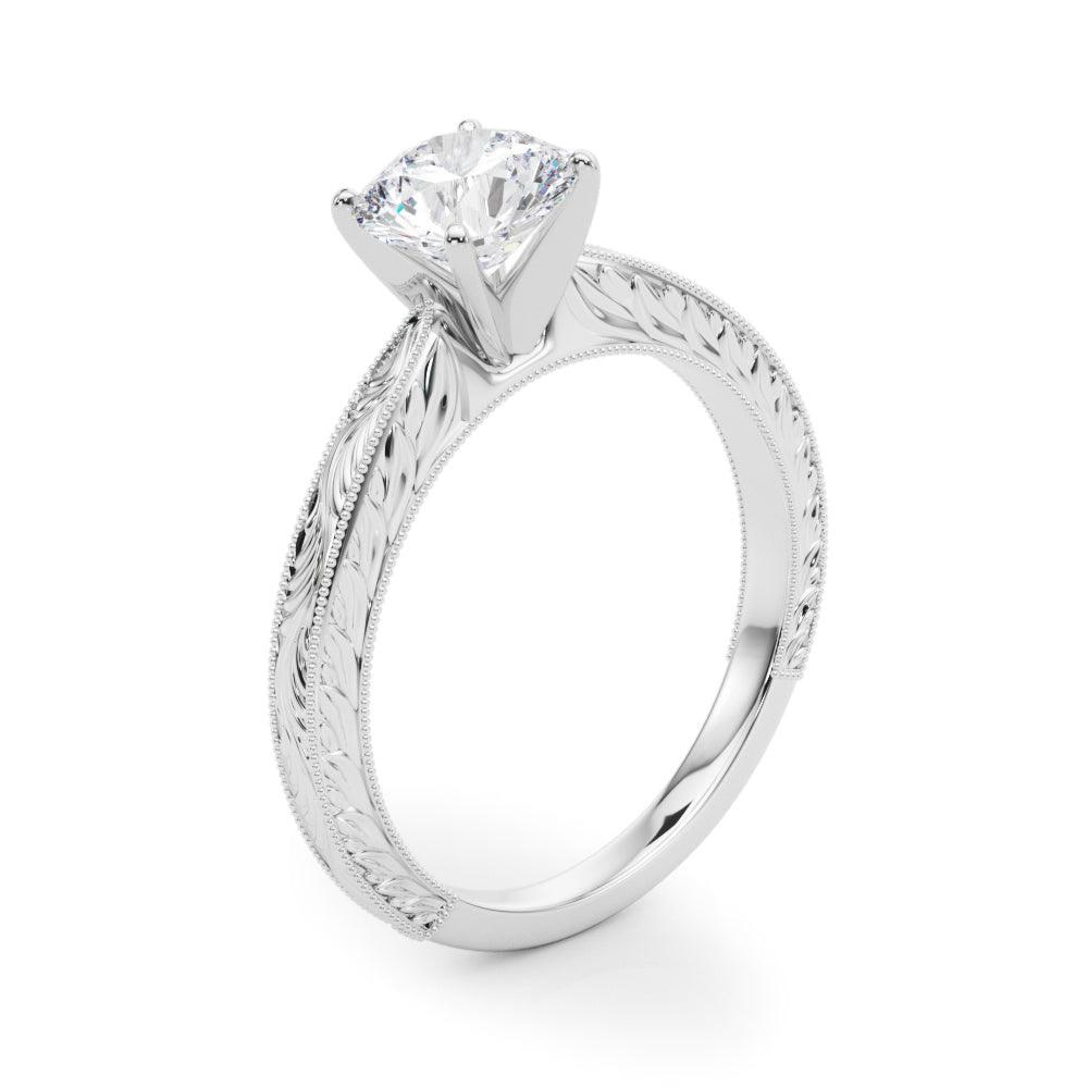 Victoria Round Diamond Solitaire Engagement Ring