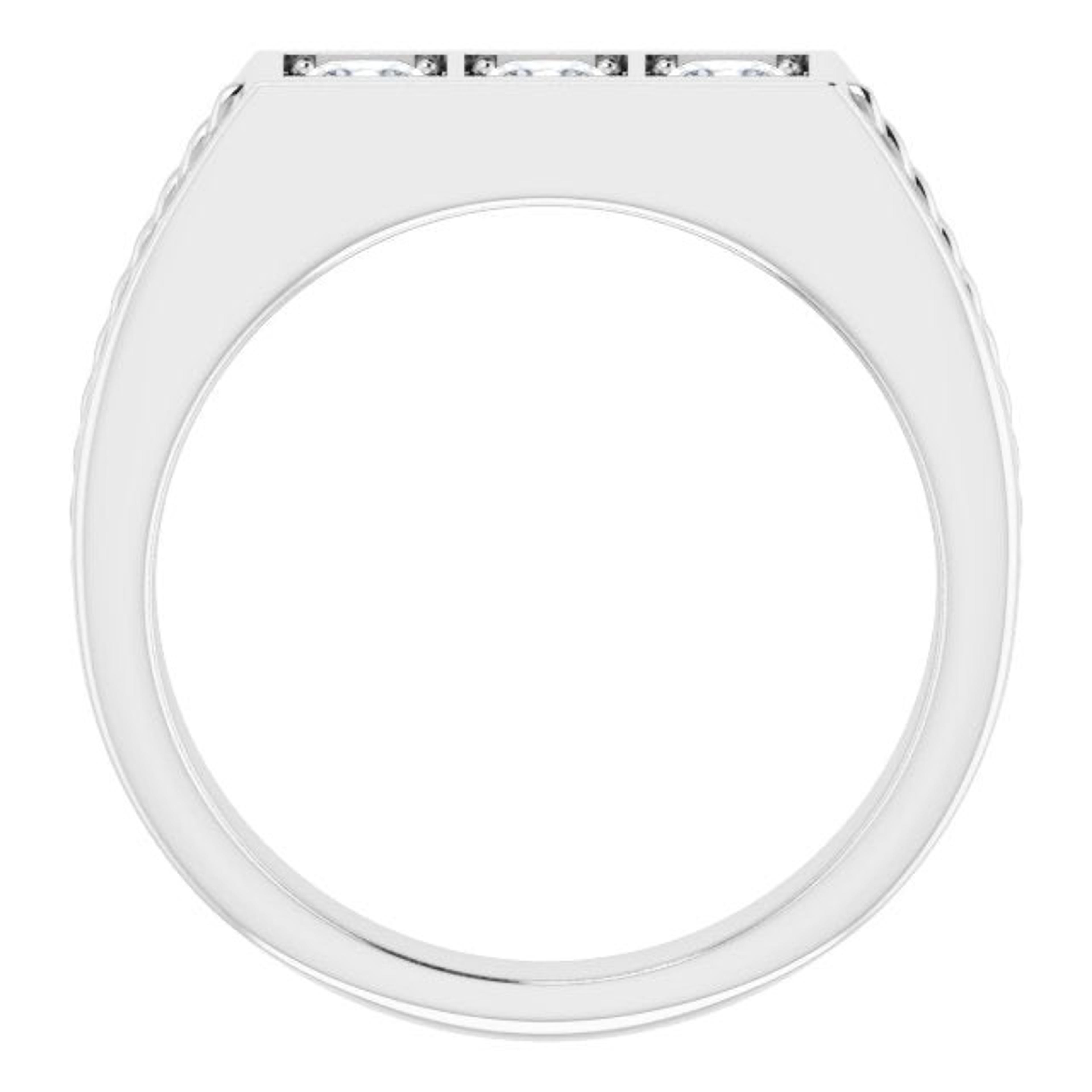 0.75 ctw Princess Diamond Design Men's Ring Rope Accented