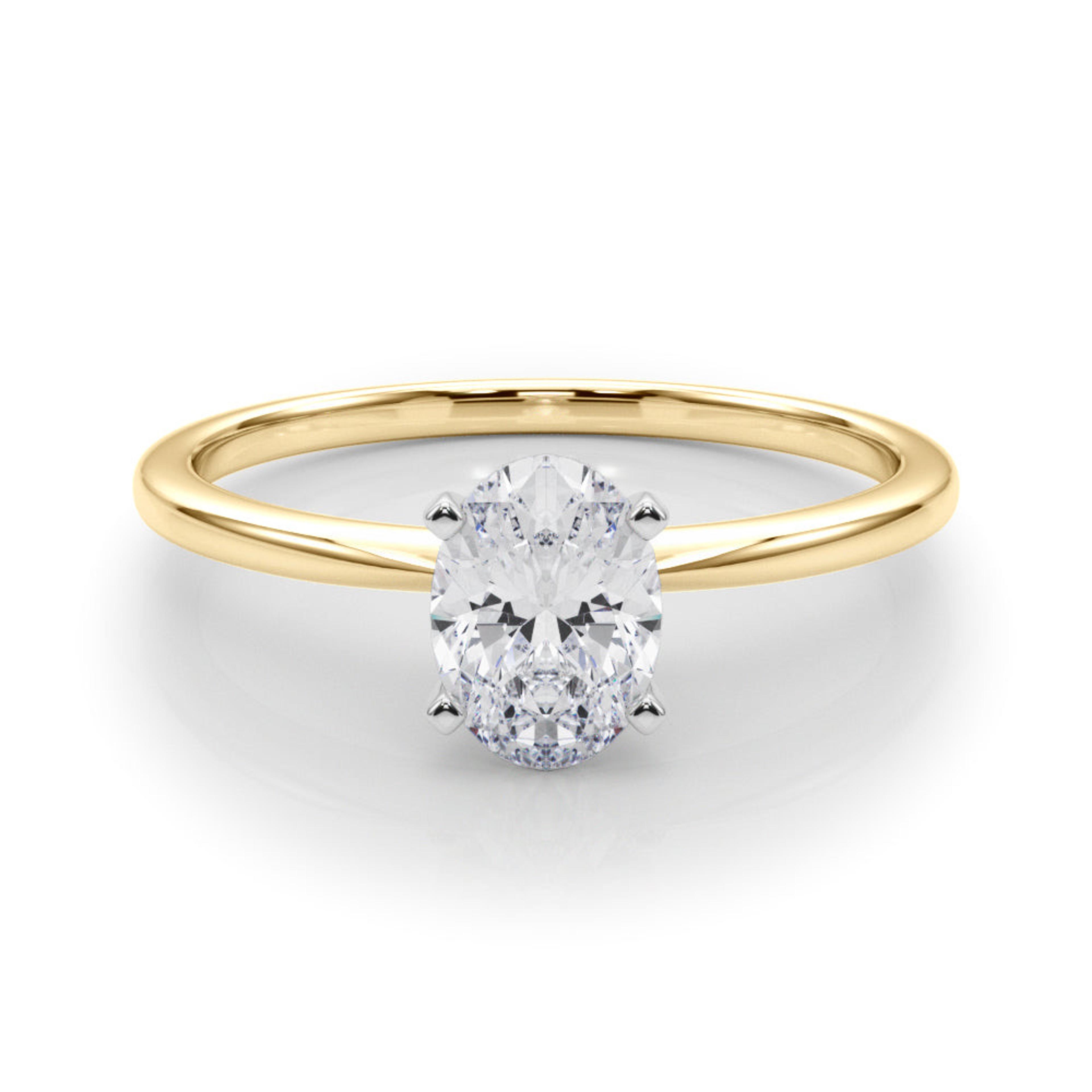 Angelica Oval Lab Grown Diamond Solitaire Engagement Ring IGI Certified