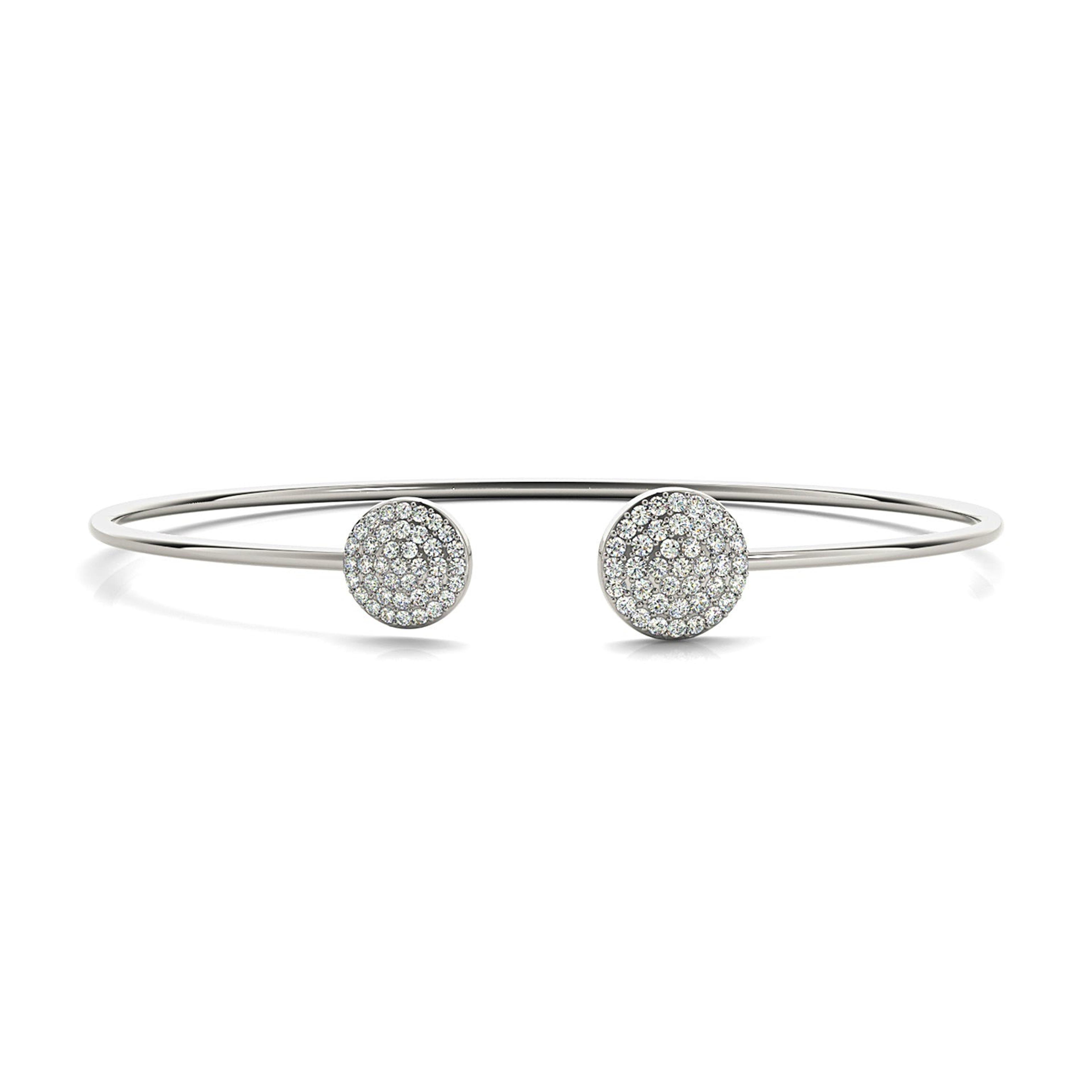 Cluster 0.50 ctw Round Diamond Cuff Bangle Bracelet-VIRABYANI