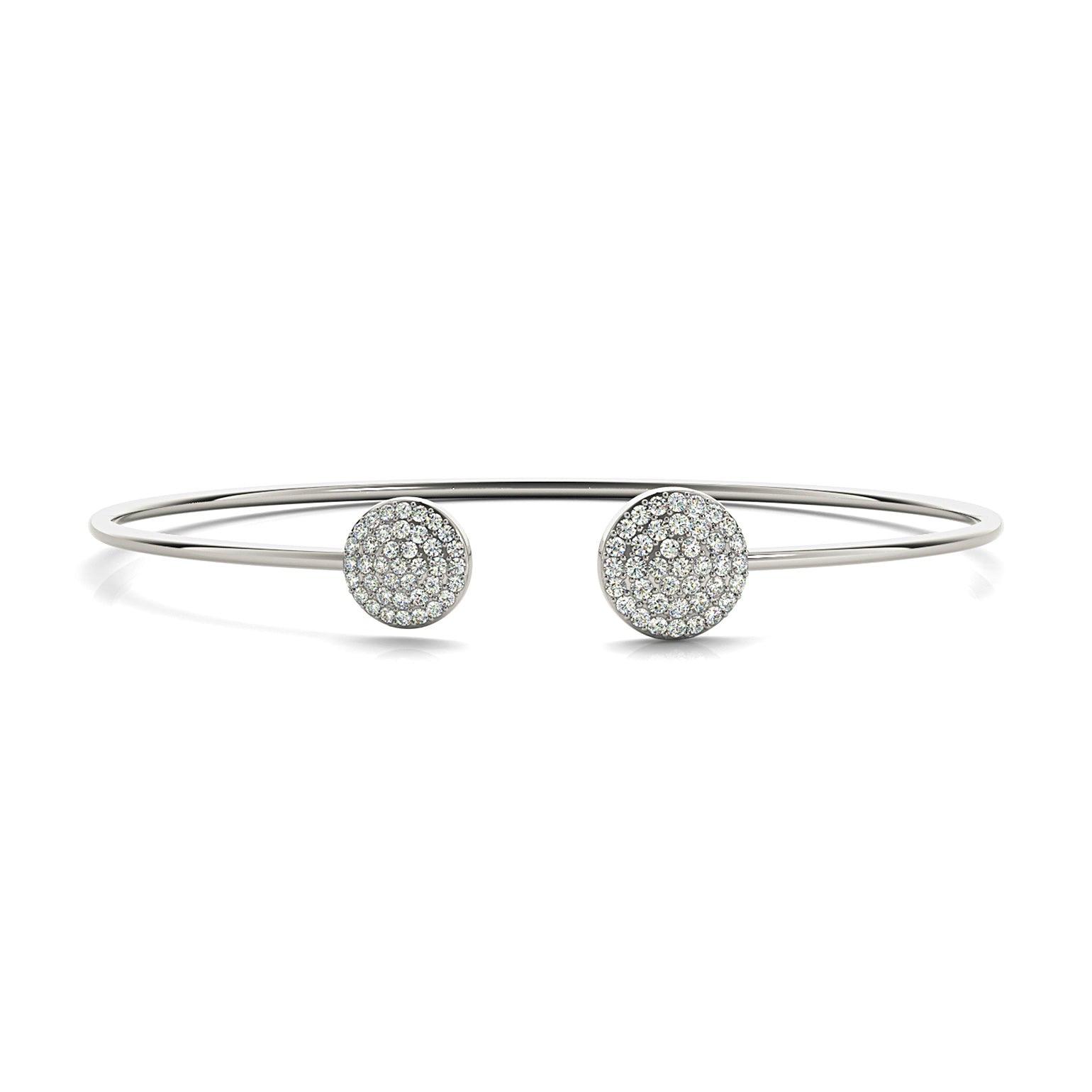 Cluster 0.50 ctw Round Diamond Cuff Bangle Bracelet-VIRABYANI