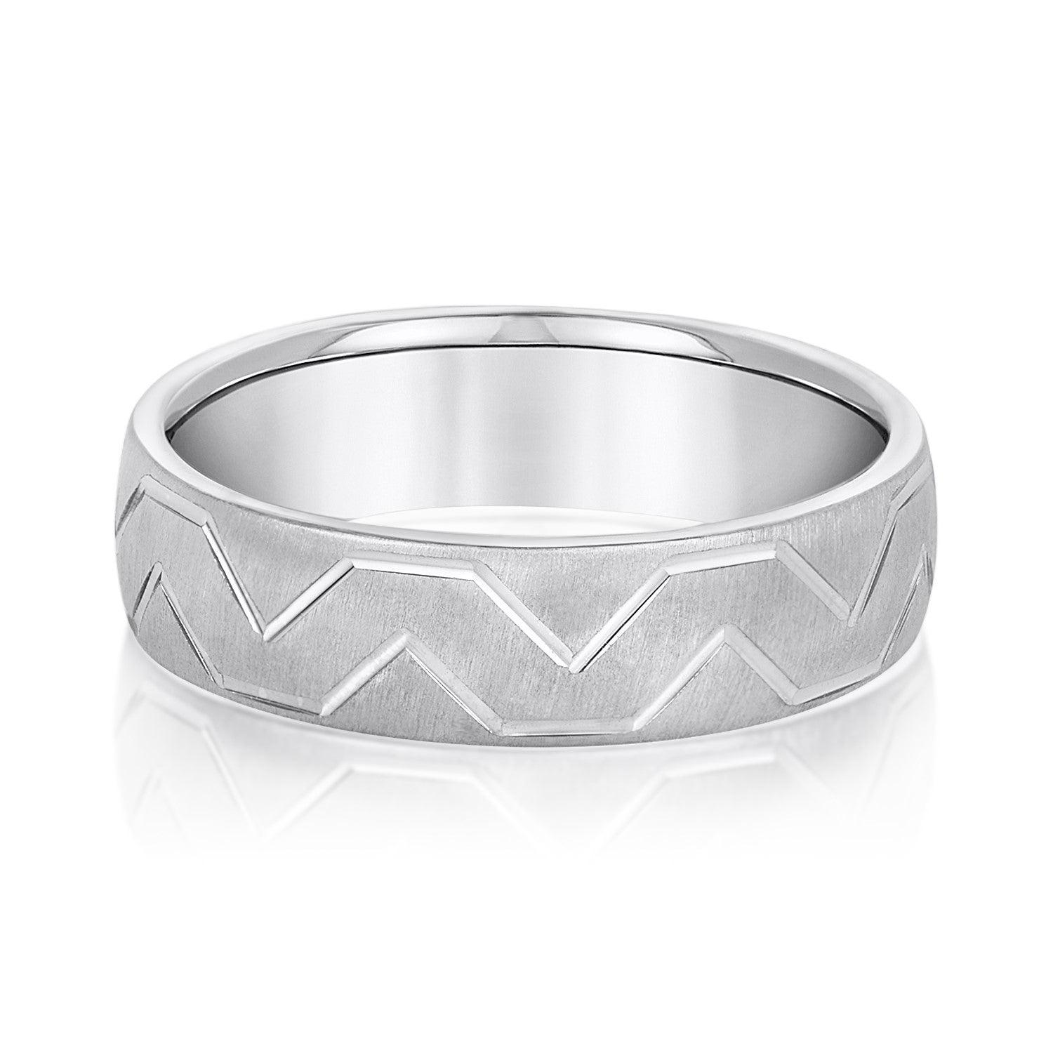 Men's Storm Pattern Wedding Band